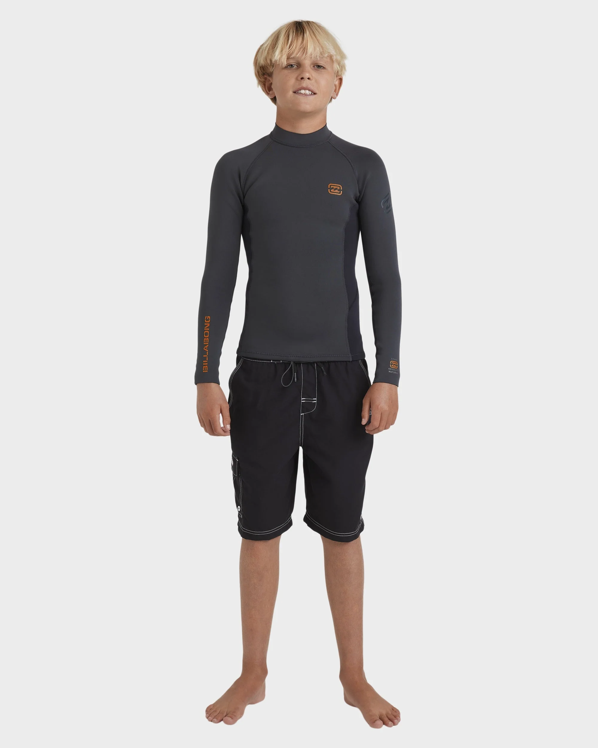 Boys 8-16 1/1mm Absolute Natural Long Sleeve Wetsuit Jacket - Image 9