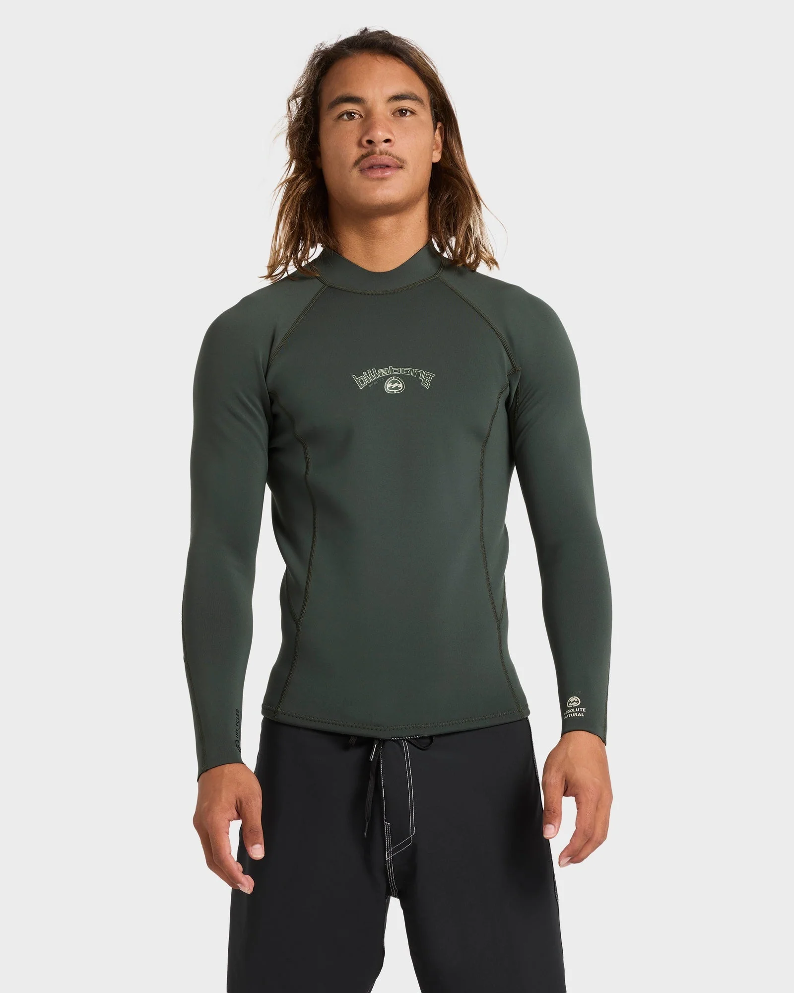 Mens 1/1mm Absolute Natural Long Sleeve Wetsuit Top - Image 3