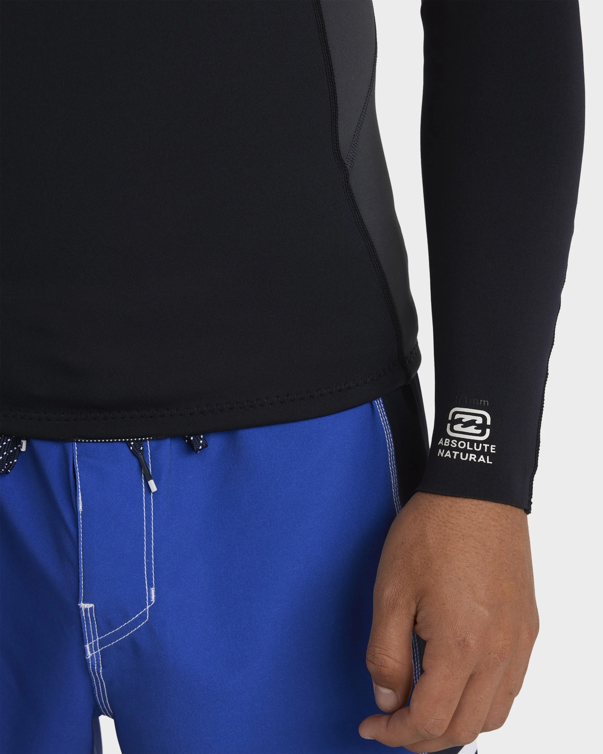 Mens 1/1mm Absolute Natural Long Sleeve Wetsuit Top - Image 8