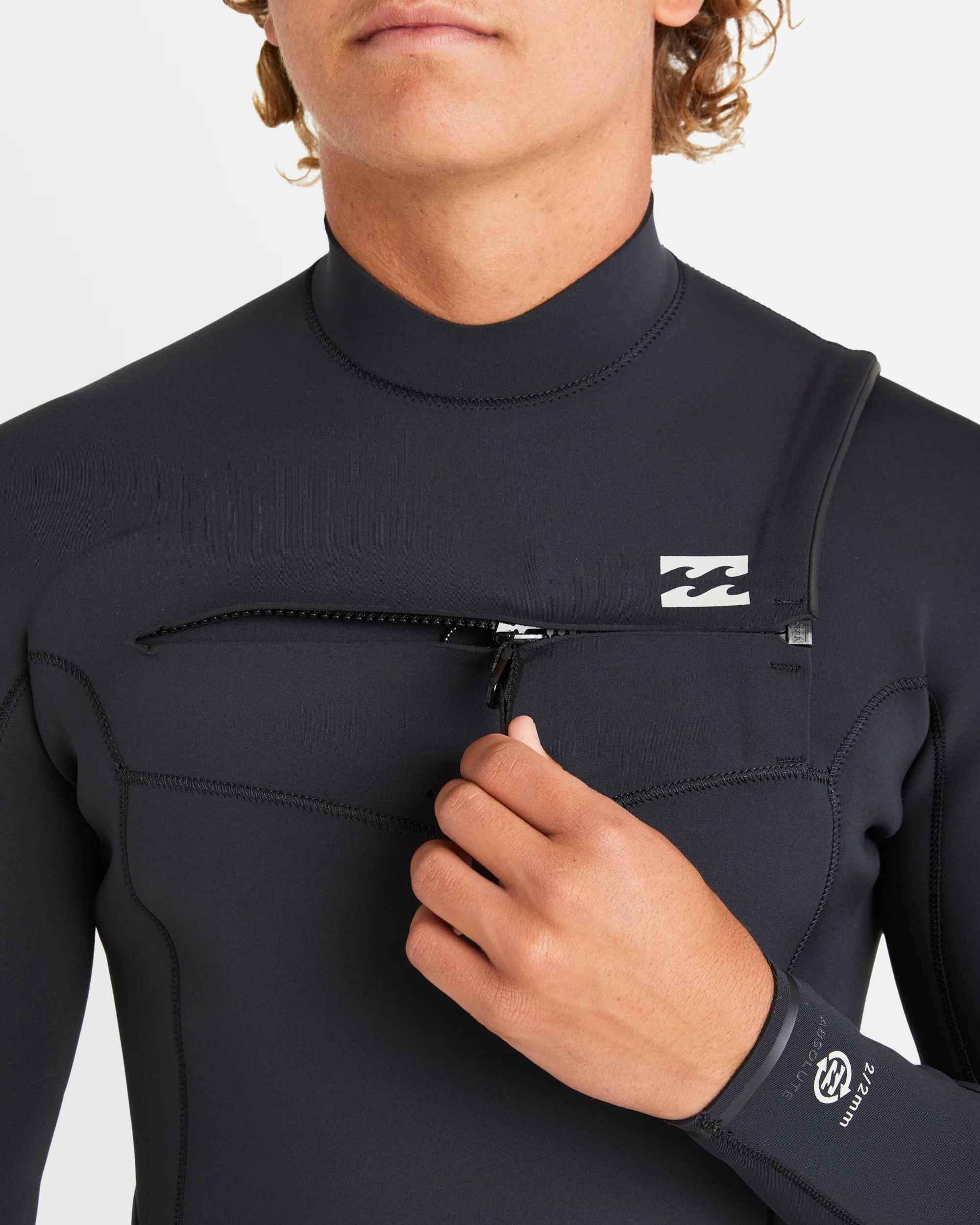 Mens 2/2mm Absolute Natural Chest Zip Long Sleeve Springsuit - Image 7