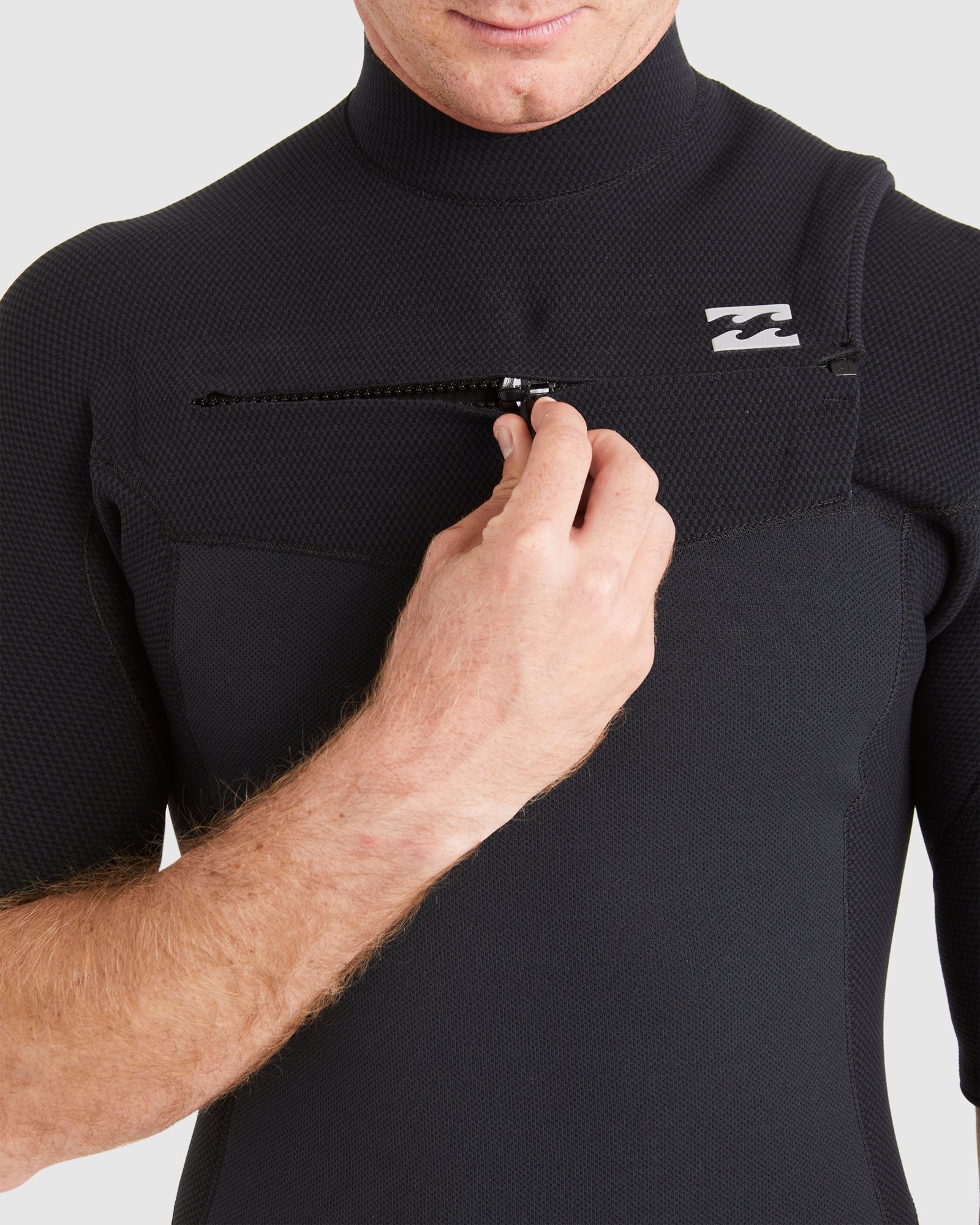Mens 2/2mm Revolution Chest Zip Short Sleeve Full - Image 4