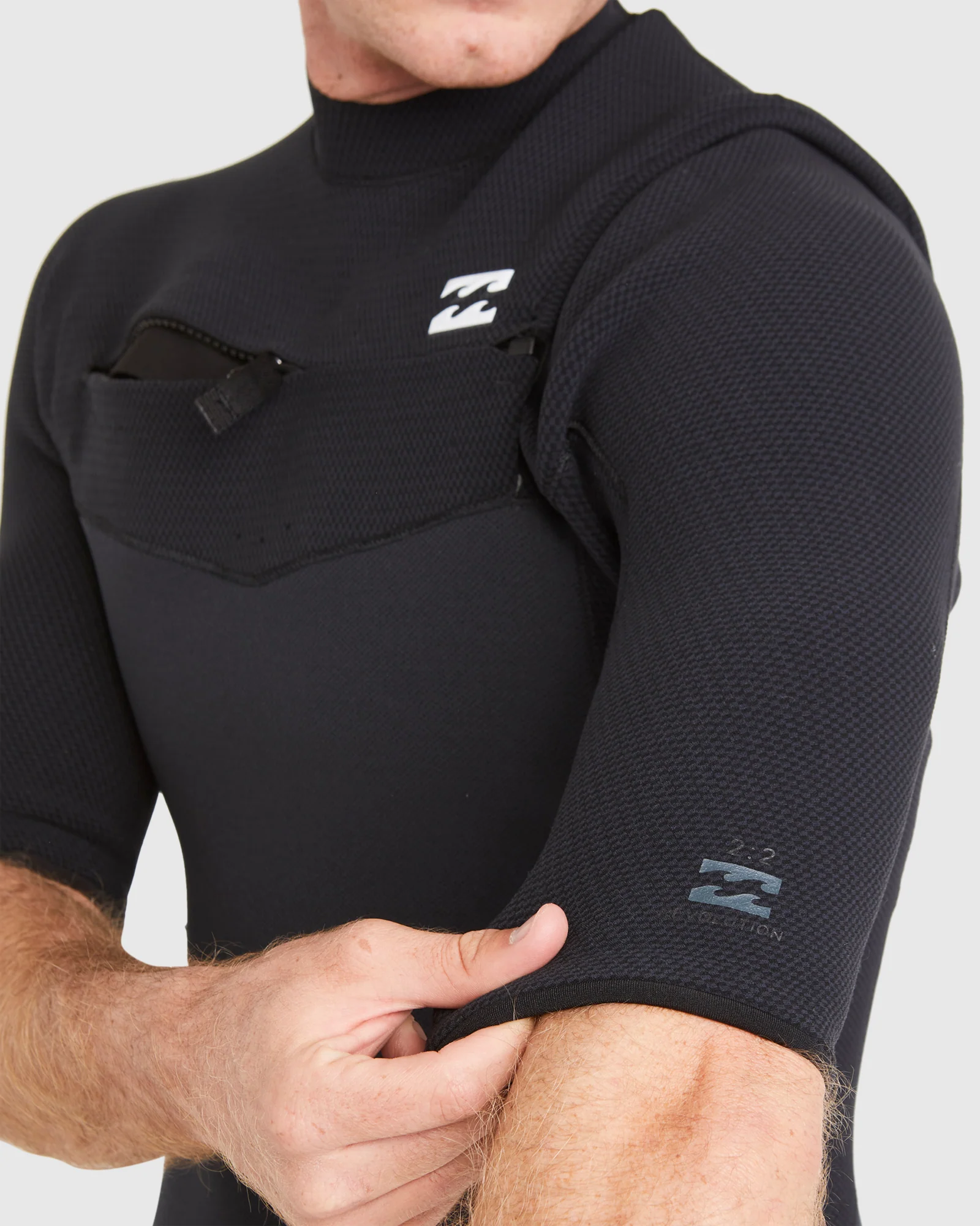 Mens 2/2mm Revolution Chest Zip Short Sleeve Full - Image 7