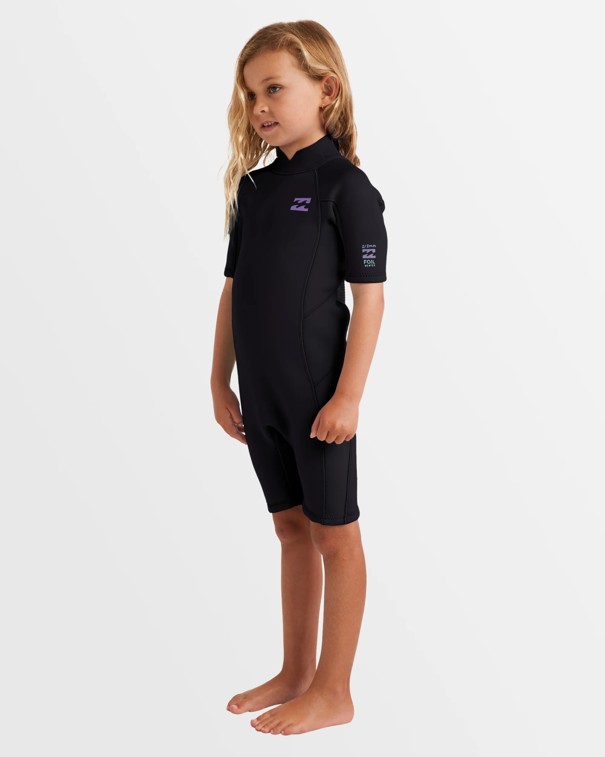 Girls 2-6 2/2mm Foil Back Zip Springsuit - Image 2