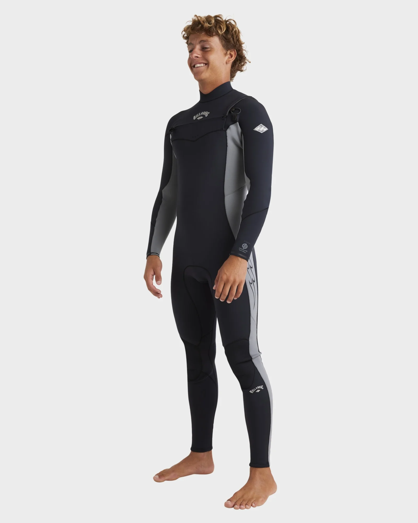 Mens 3/2mm Absolute Natural Chest Zip Steamer Wetsuit - Image 2