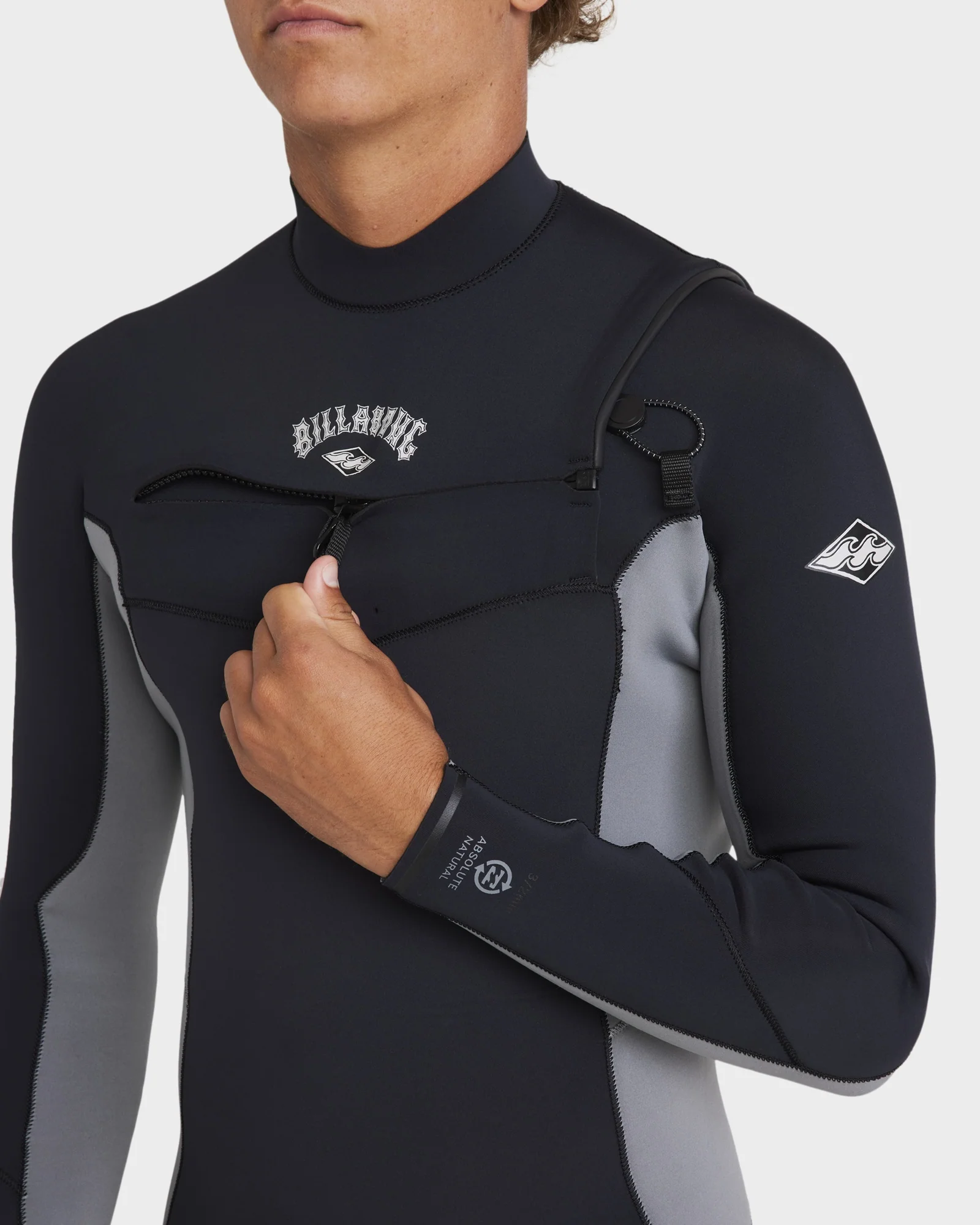 Mens 3/2mm Absolute Natural Chest Zip Steamer Wetsuit - Image 5