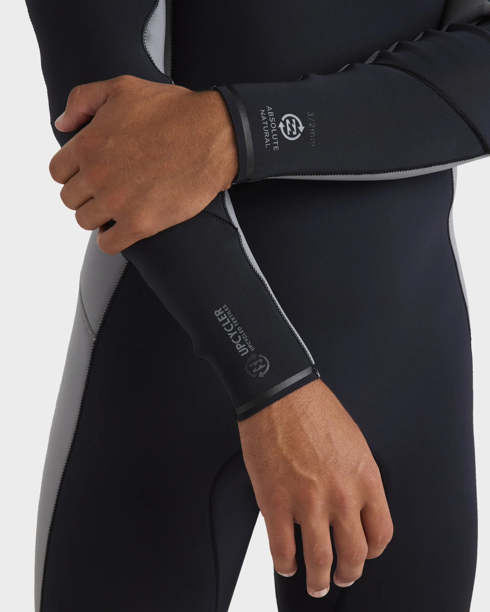 Mens 3/2mm Absolute Natural Chest Zip Steamer Wetsuit - Image 9