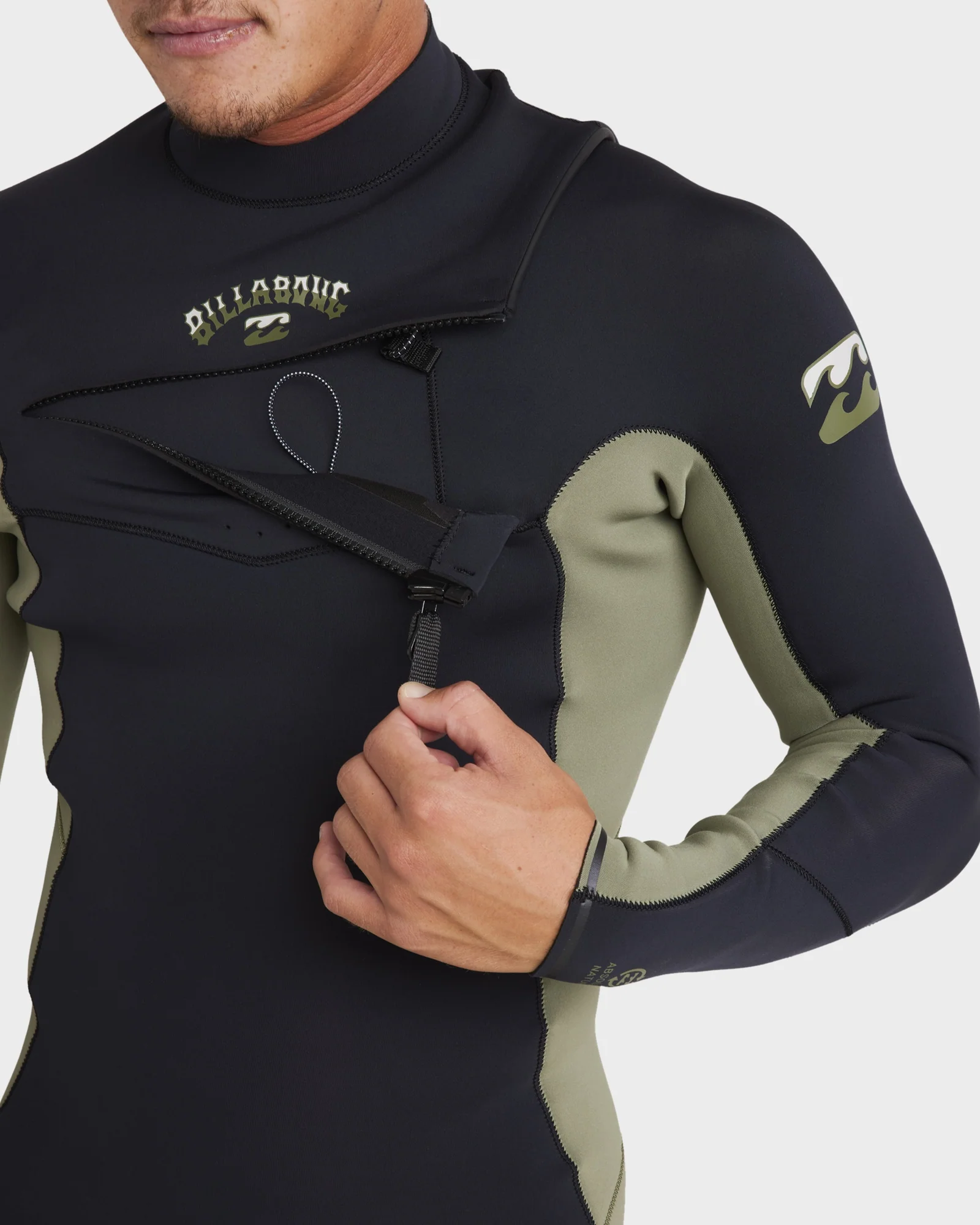 Mens 3/2mm Absolute Natural Chest Zip Steamer Wetsuit - Image 4