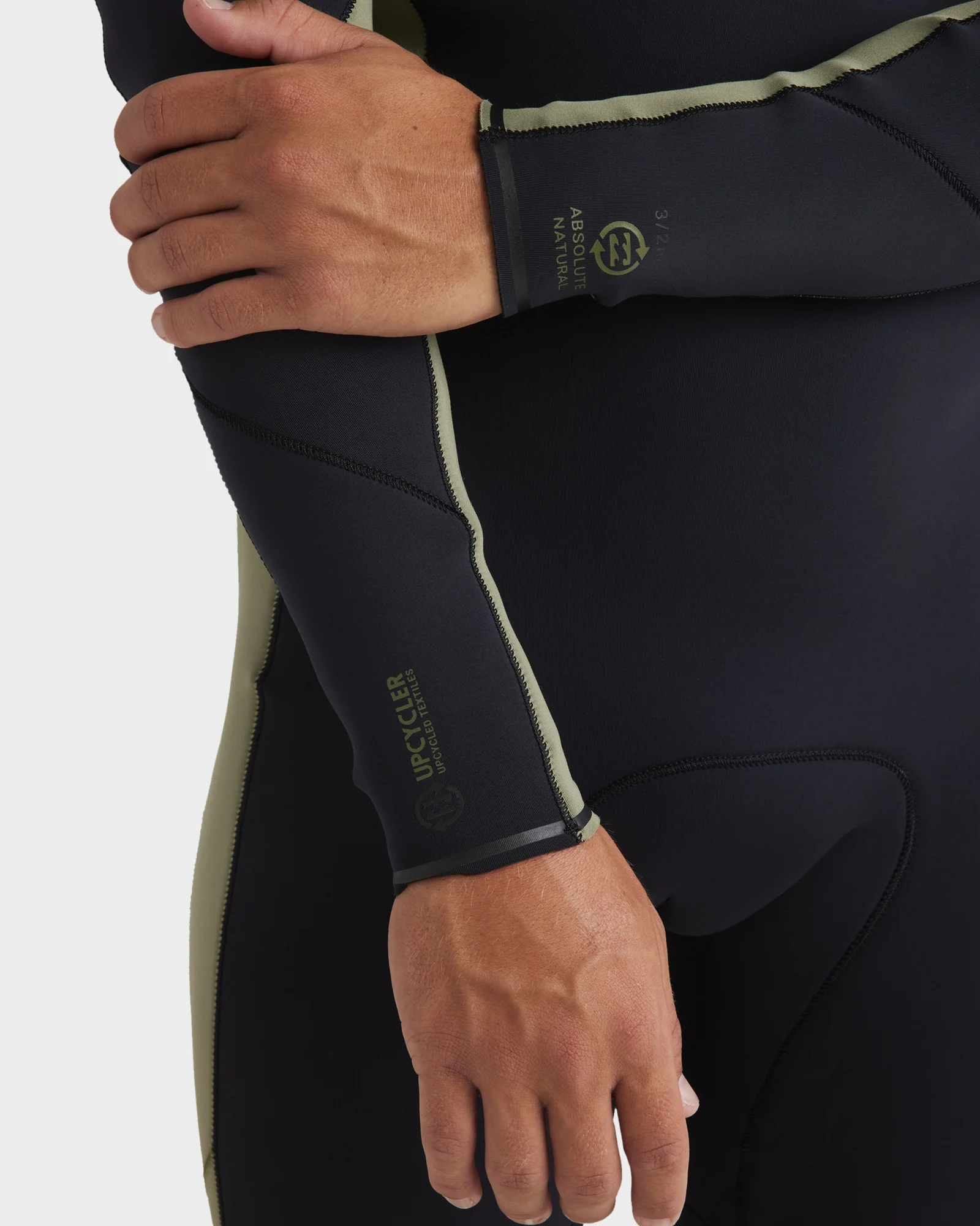 Mens 3/2mm Absolute Natural Chest Zip Steamer Wetsuit - Image 6