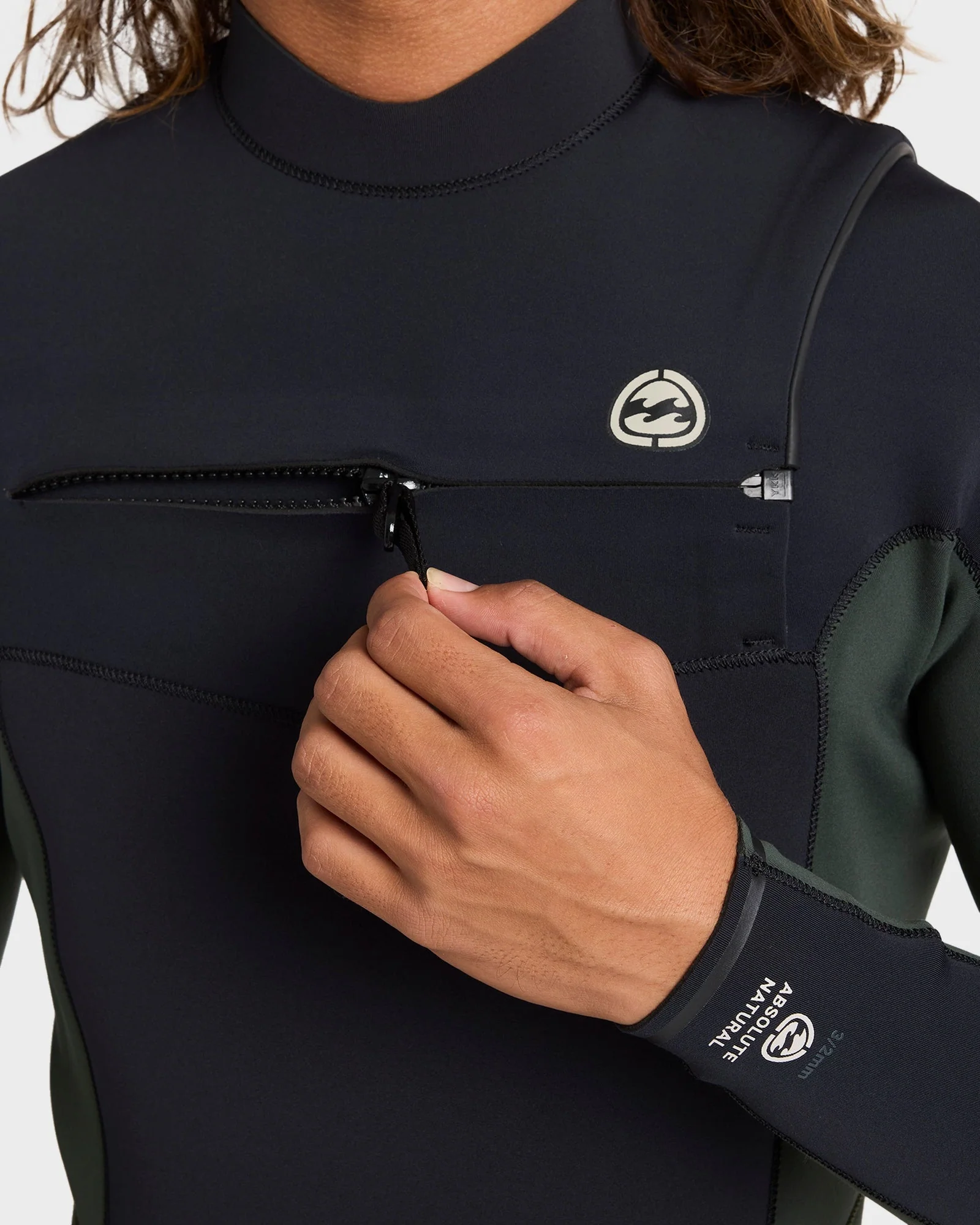 Mens 3/2mm Absolute Natural Chest Zip Wetsuit - Image 5