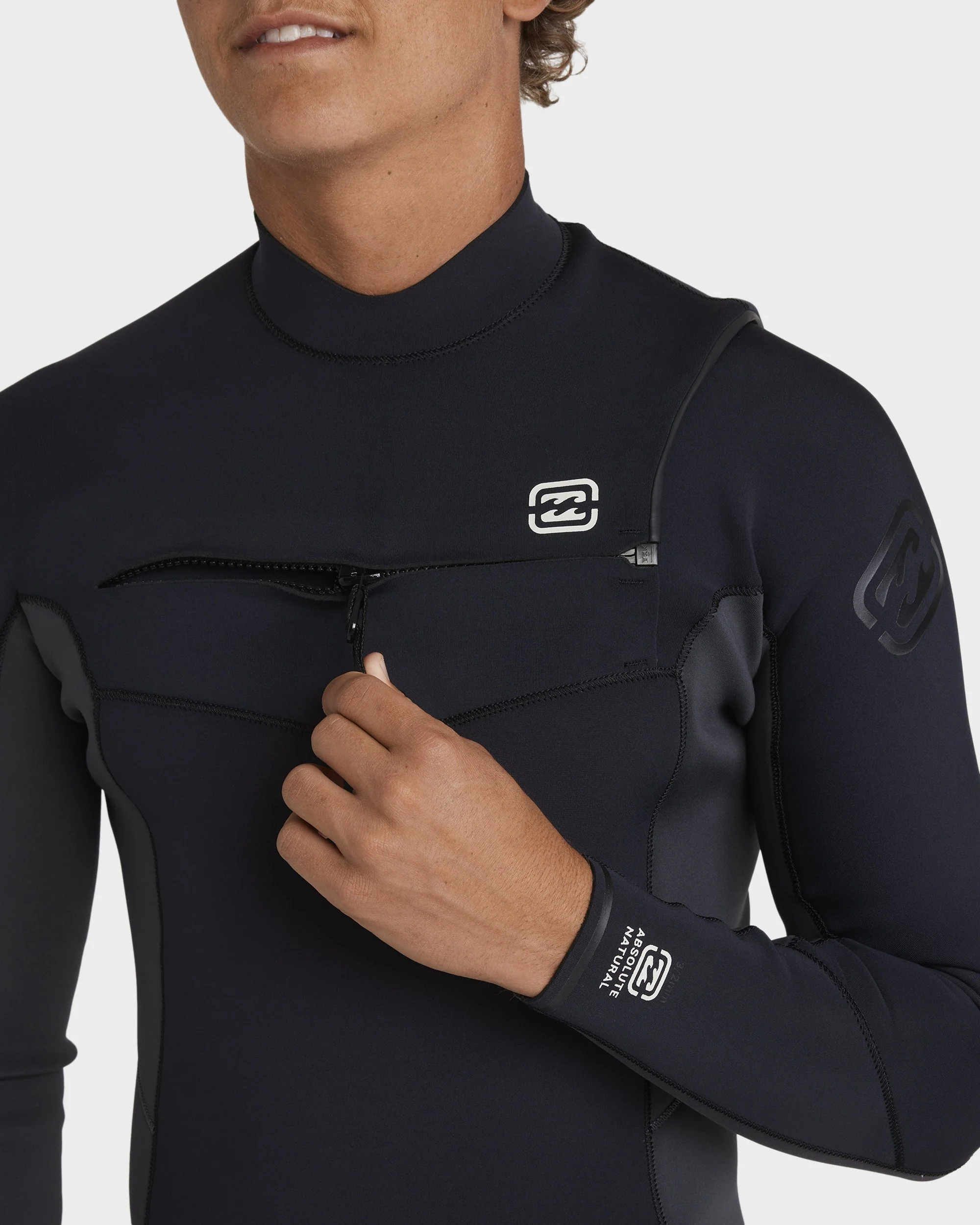 Mens 3/2mm Absolute Natural Chest Zip Wetsuit - Image 10