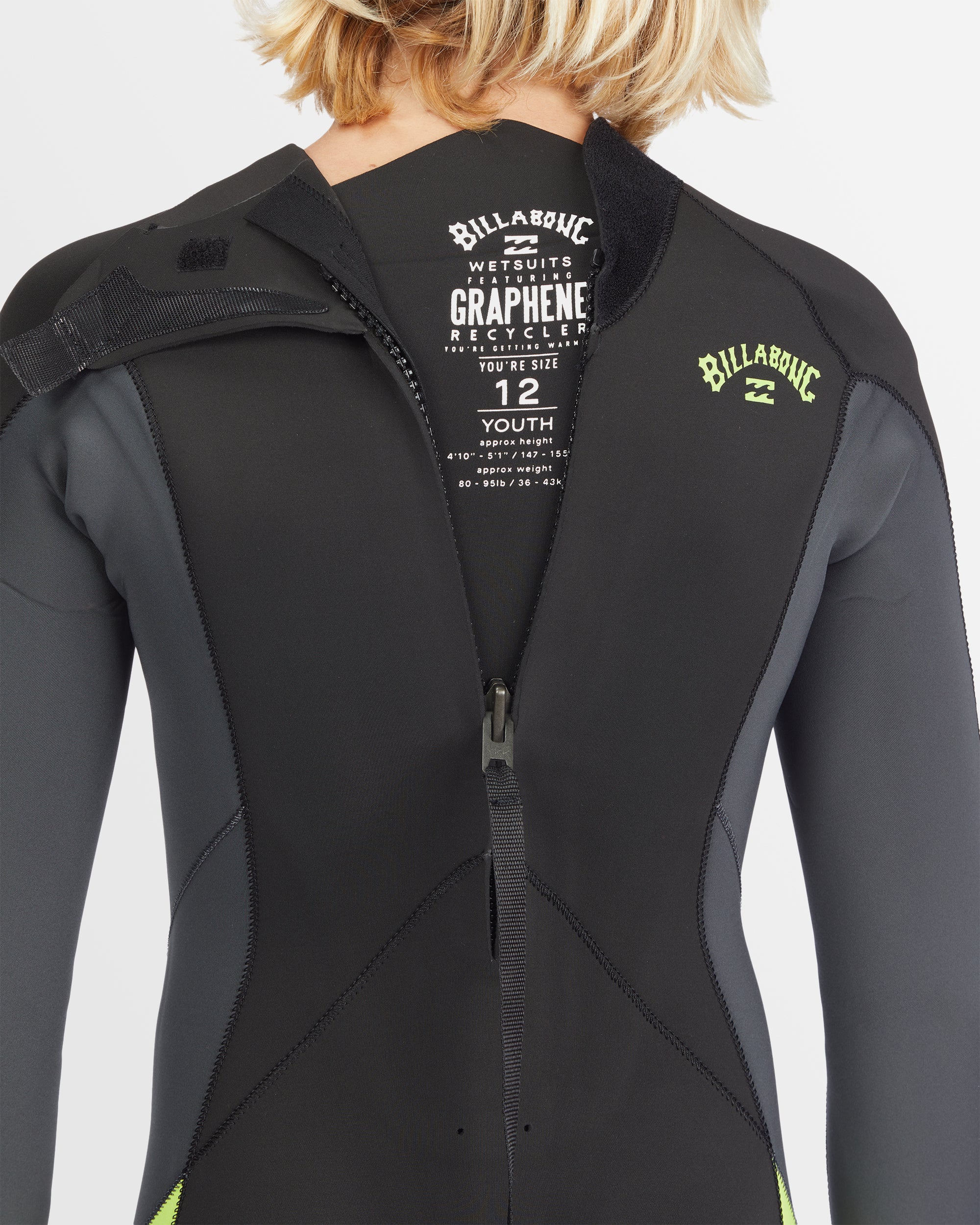 Boys 6-16 3/2mm Absolute Back Zip GBS Wetsuit - Image 3