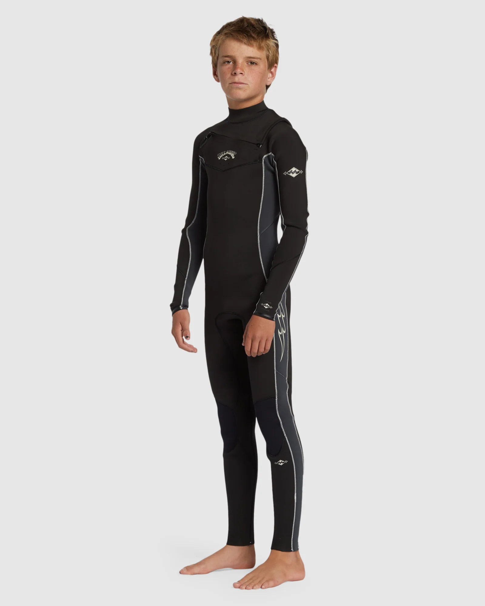 Boys 6-16 3/2mm Absolute Chest Zip Steamer Wetsuit - Image 2