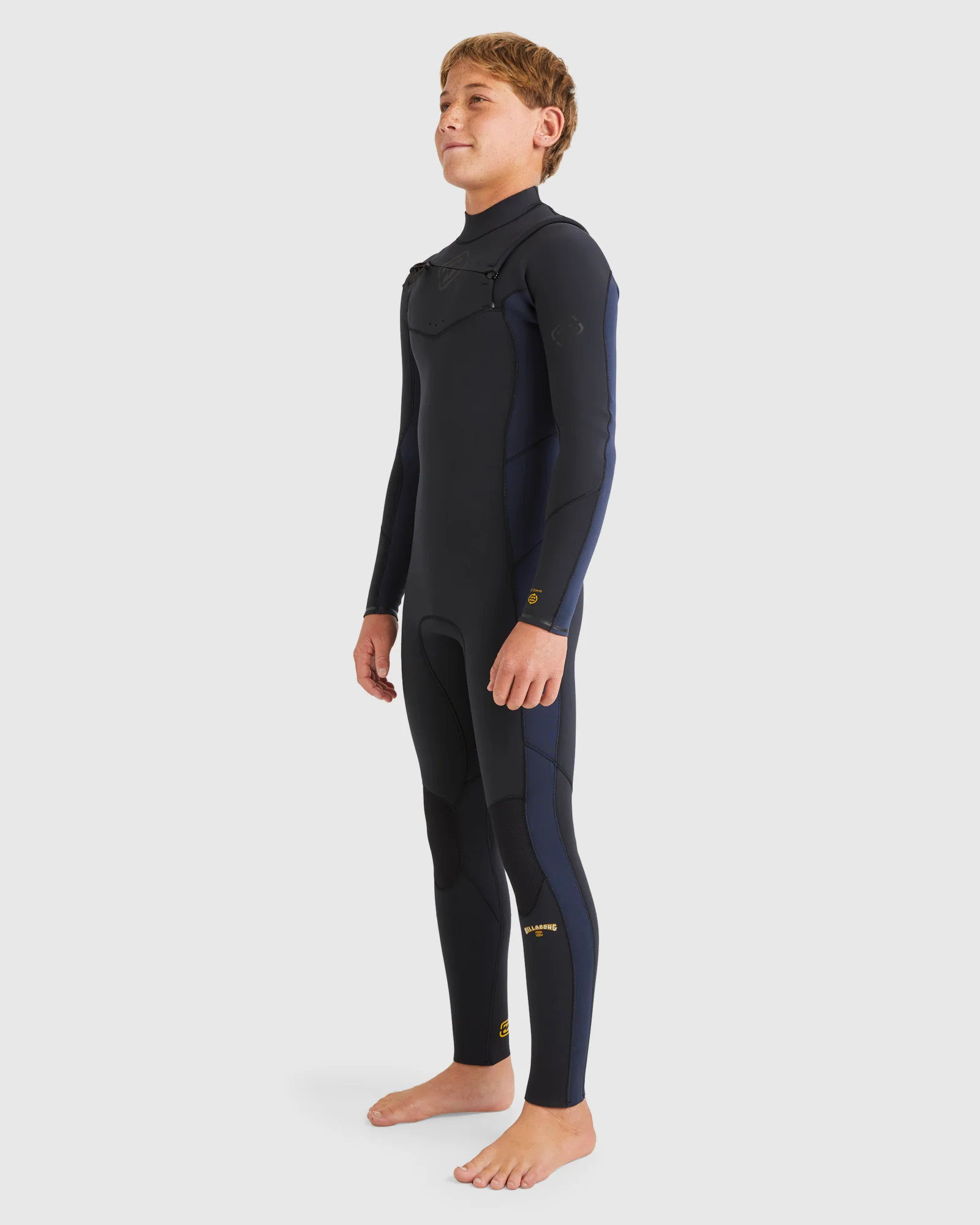 Boys 6-16 3/2mm Absolute Natural Chest Zip Steamer Wetsuit - Image 2