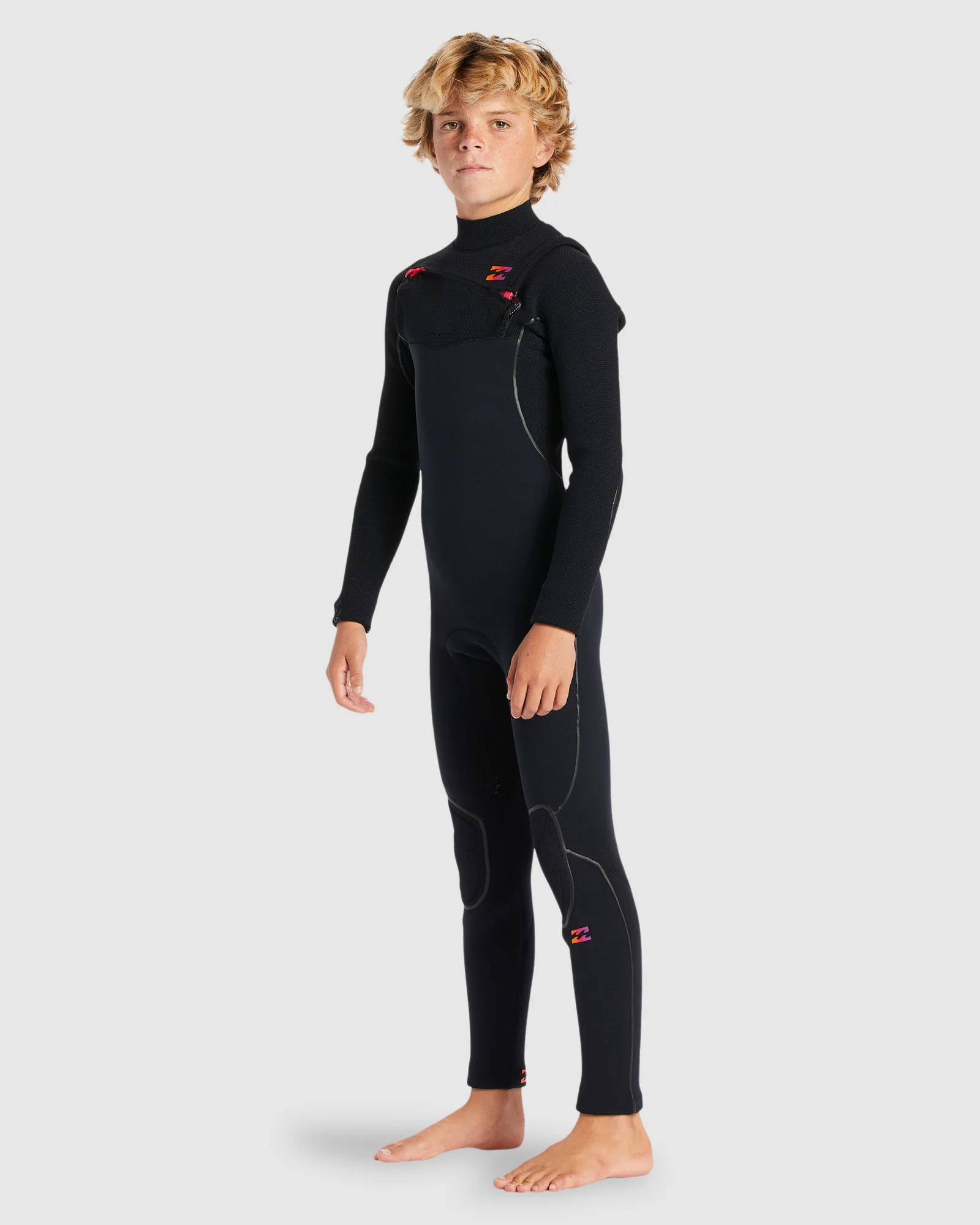 Boys 8-16 3/2mm Furnace Comp Chest Zip Steamer Wetsuit - Image 2