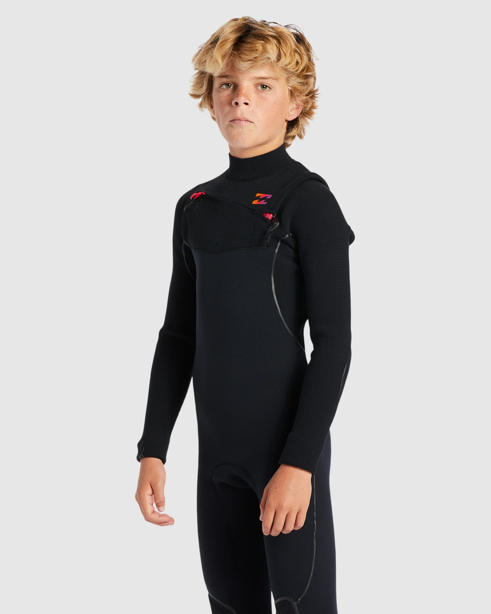 Boys 8-16 3/2mm Furnace Comp Chest Zip Steamer Wetsuit - Image 4