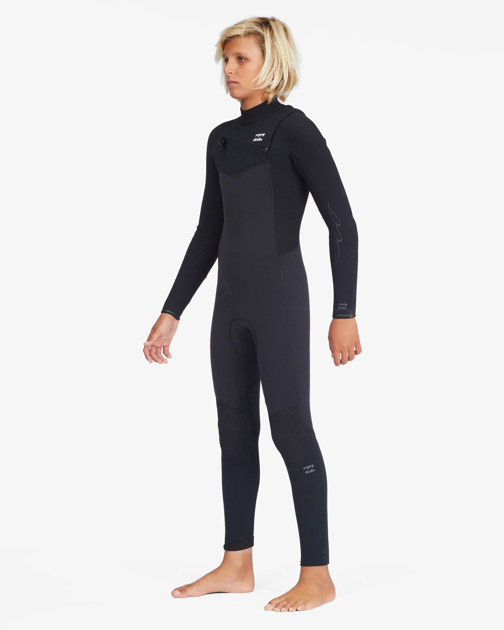 Boys 6-16 3/2mm Revolution Chest Zip Wetsuit - Image 2