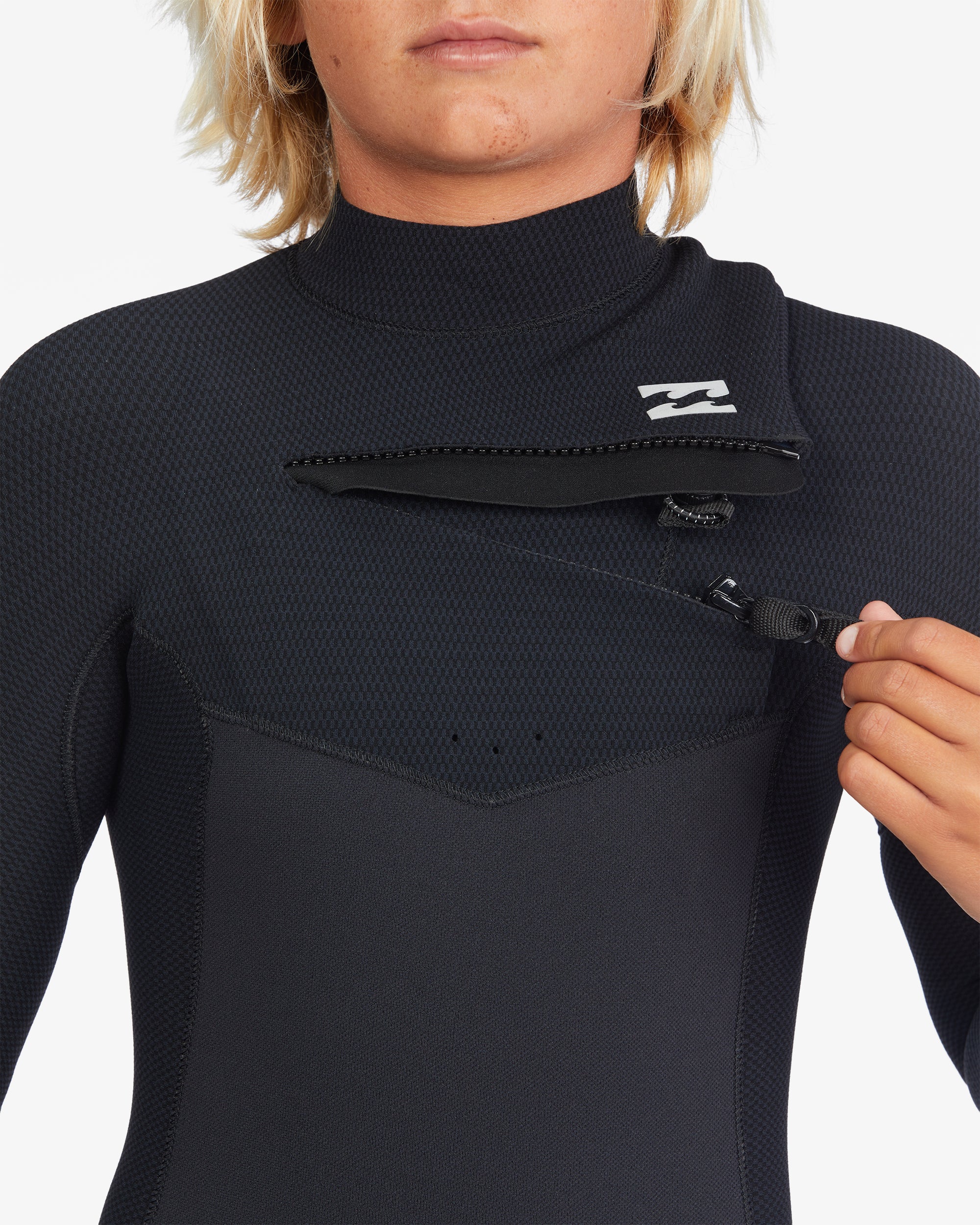 Boys 6-16 3/2mm Revolution Chest Zip Wetsuit - Image 4