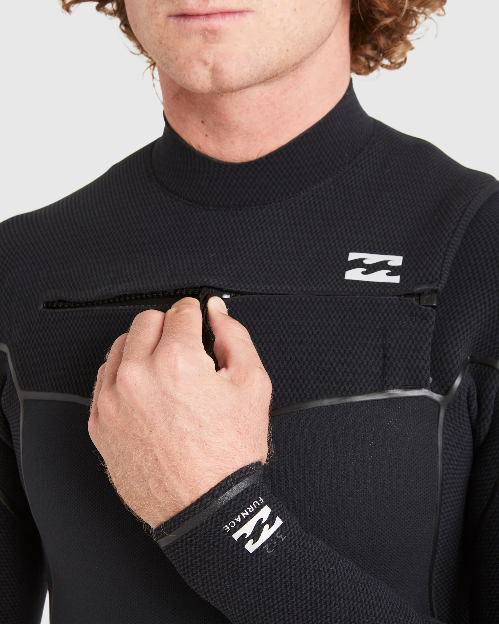 Mens 3/2mm Furnace Chest Zip Steamer Wetsuit - Image 5