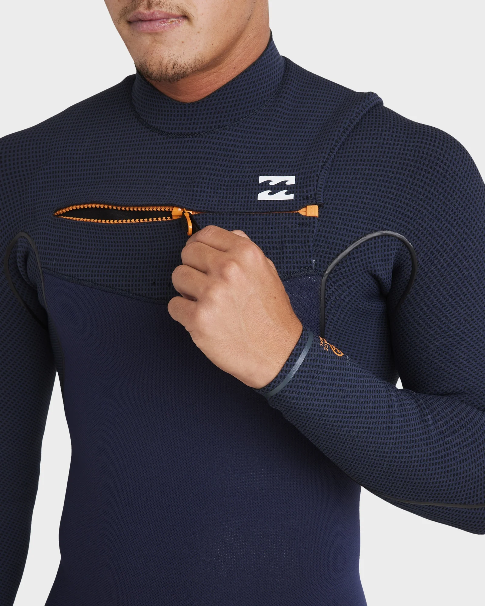 Mens 3/2mm Furnace Natural Chest Zip Steamer Wetsuit - Image 4