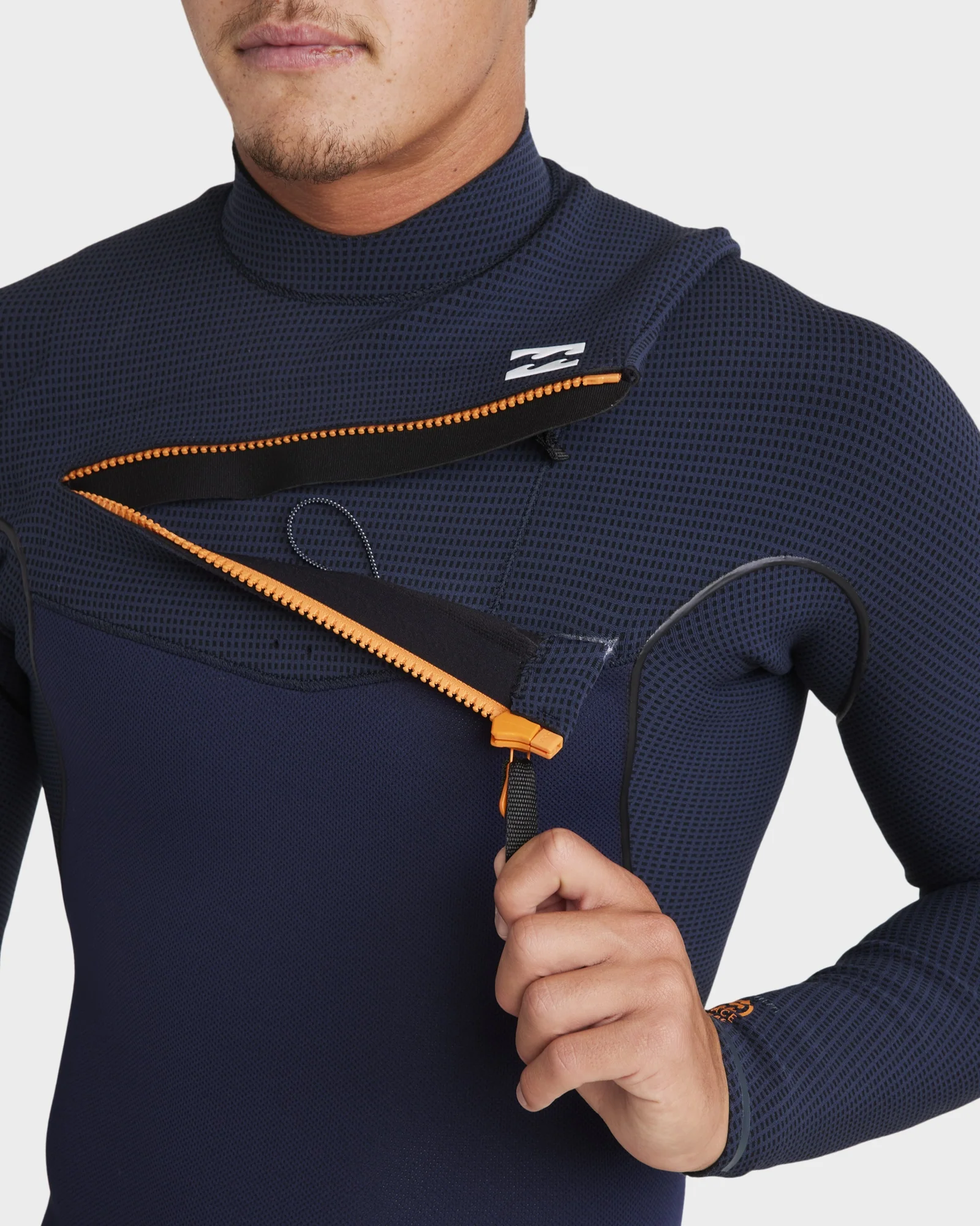 Mens 3/2mm Furnace Natural Chest Zip Steamer Wetsuit - Image 8
