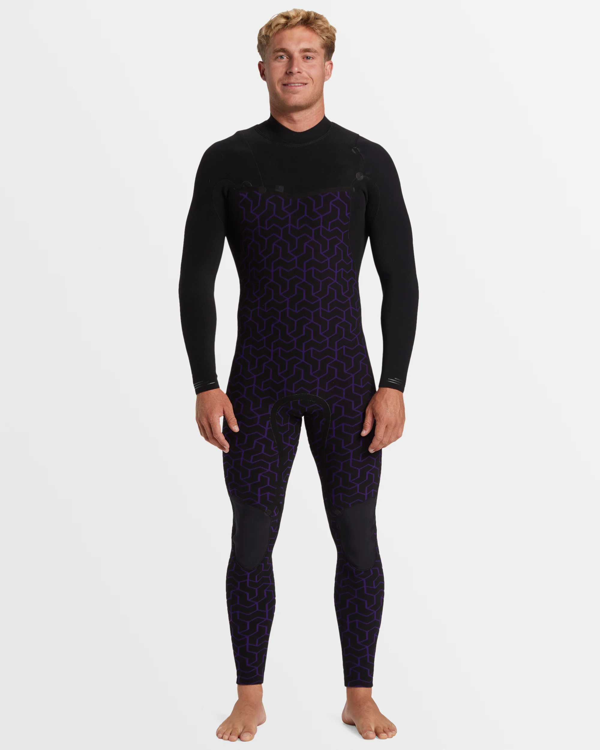Mens 3/2mm Furnace Natural Chest Zip Steamer Wetsuit - Image 4