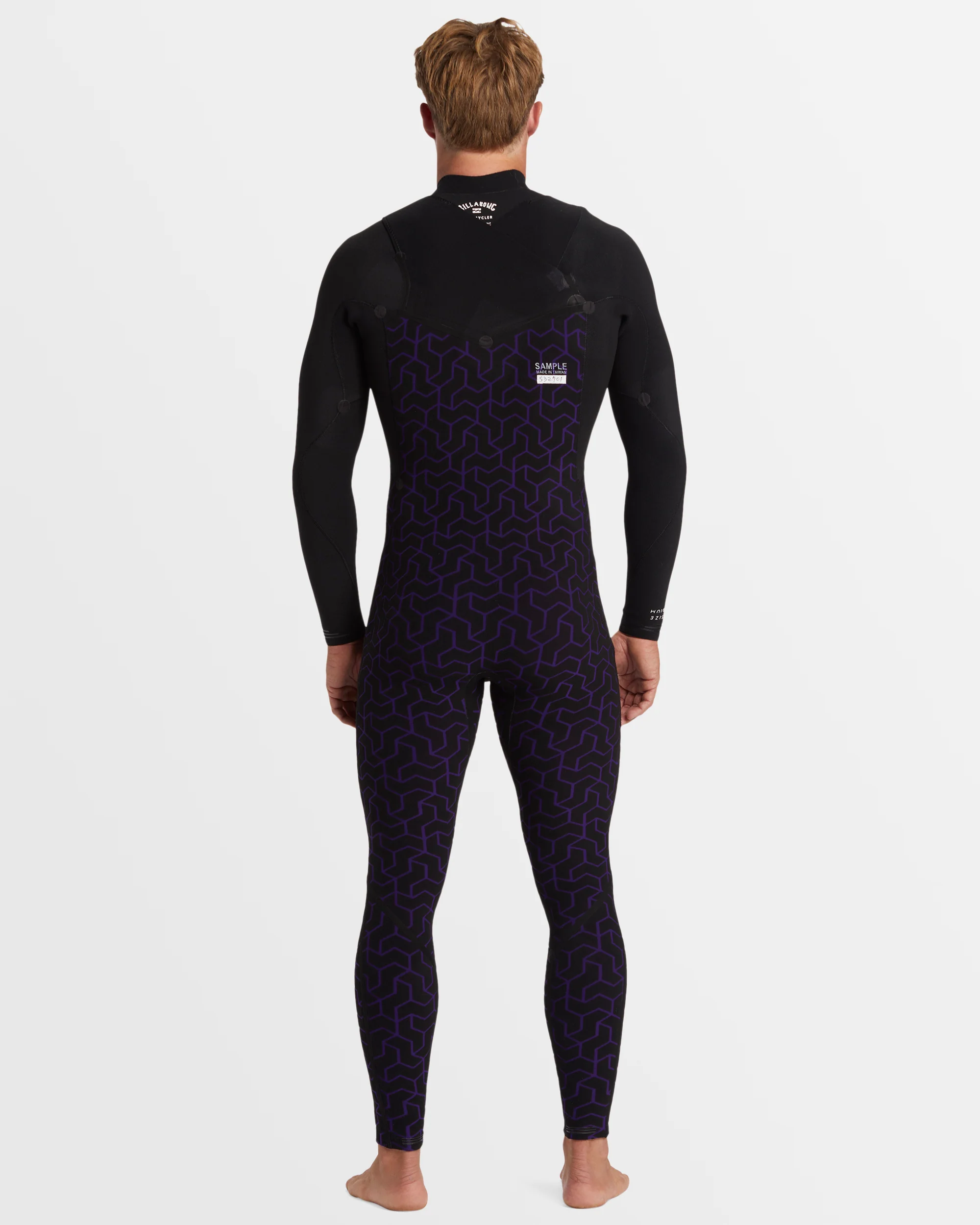 Mens 3/2mm Furnace Natural Chest Zip Steamer Wetsuit - Image 6