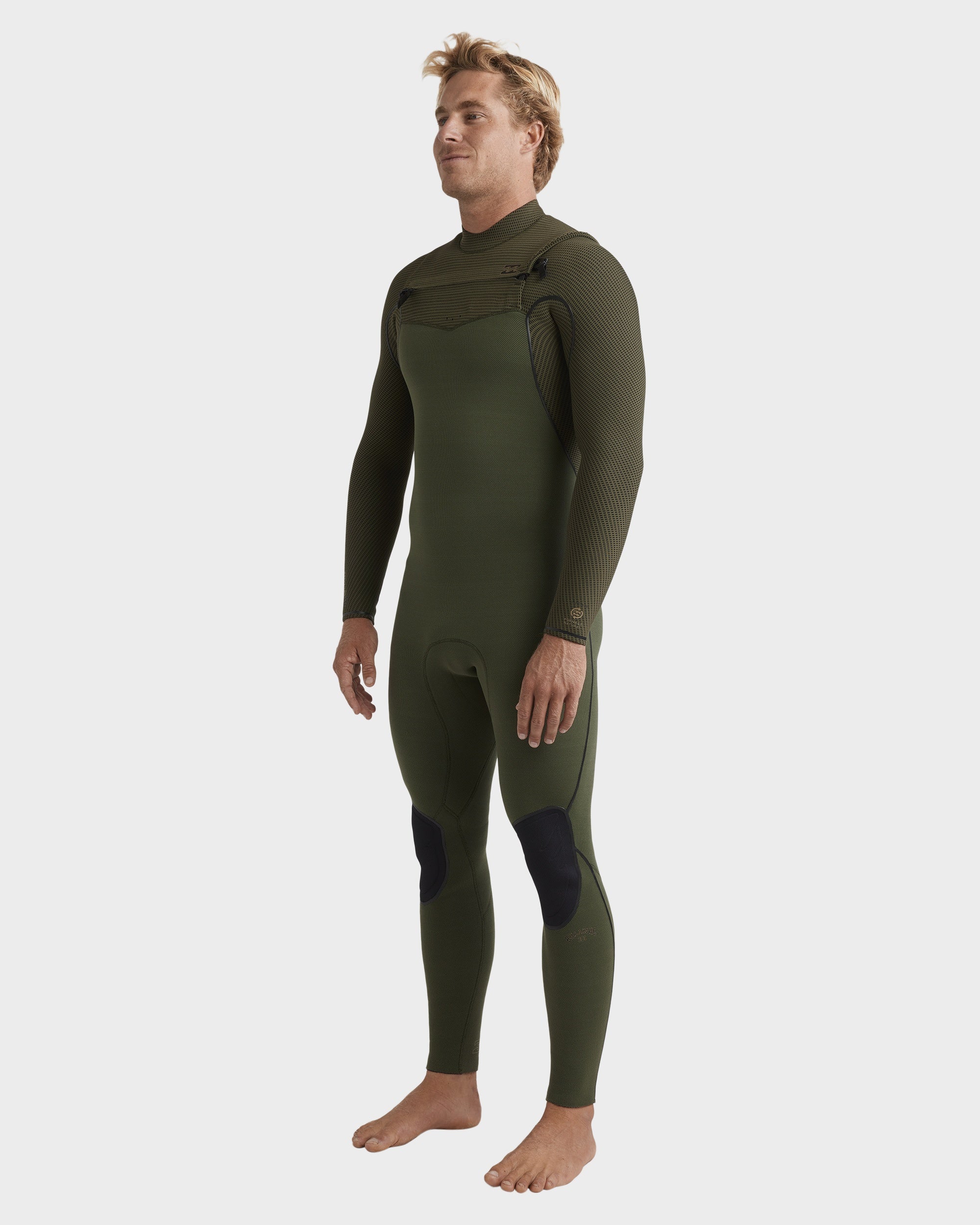 Mens 3/2mm Furnace Natural Chest Zip Wetsuit - Image 3