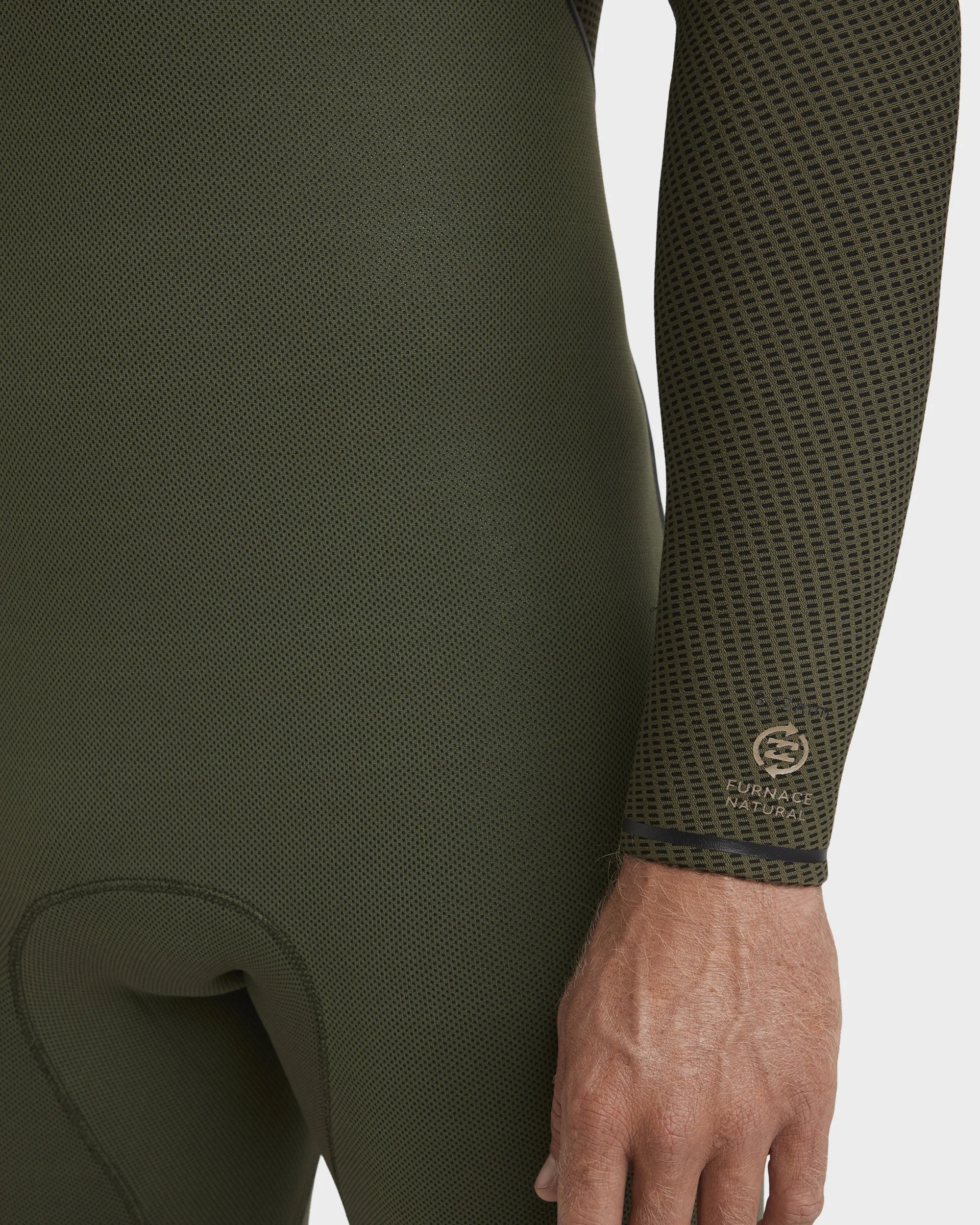 Mens 3/2mm Furnace Natural Chest Zip Wetsuit - Image 7