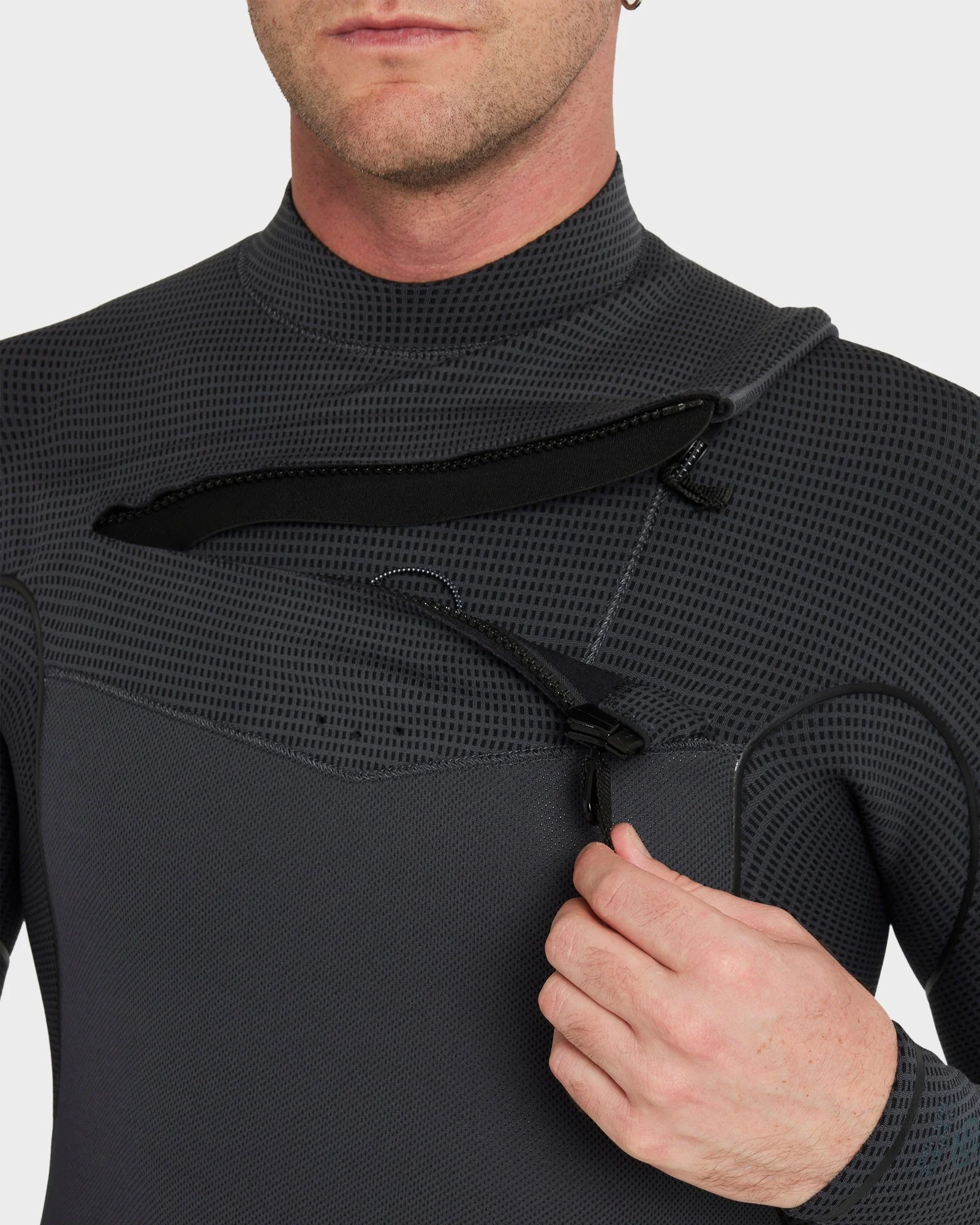 Mens 3/2mm Furnace Natural Chest Zip Wetsuit - Image 7
