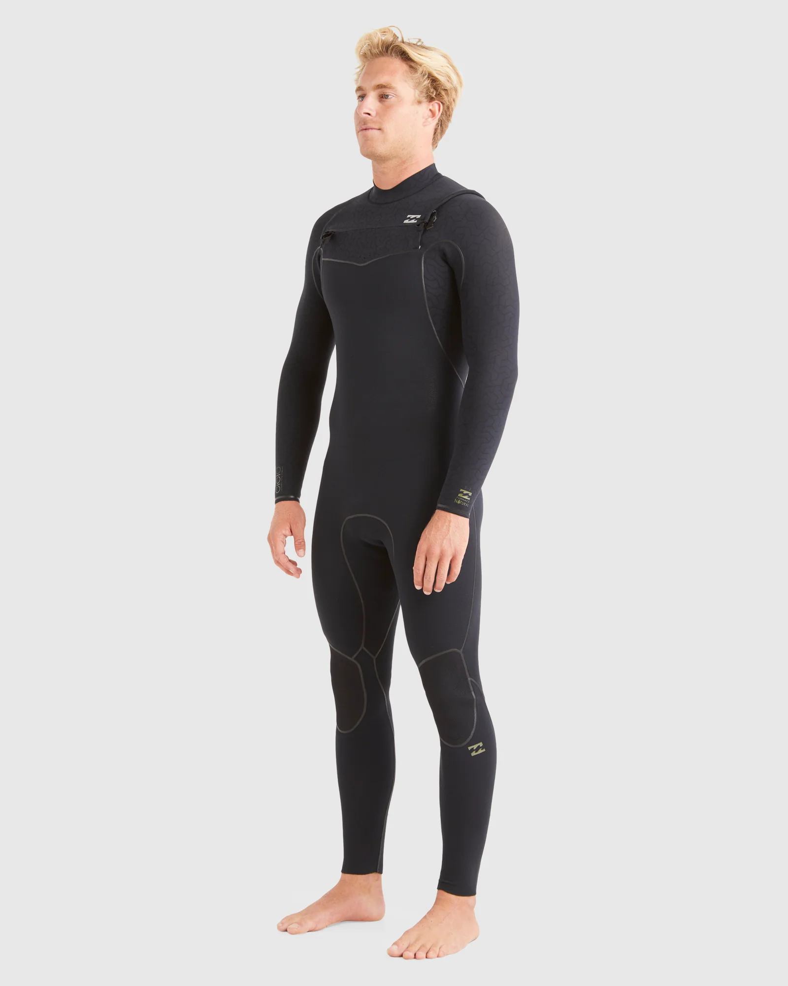 Mens 3/2mm Furnace Natural Chest Zip Steamer Wetsuit - Image 2