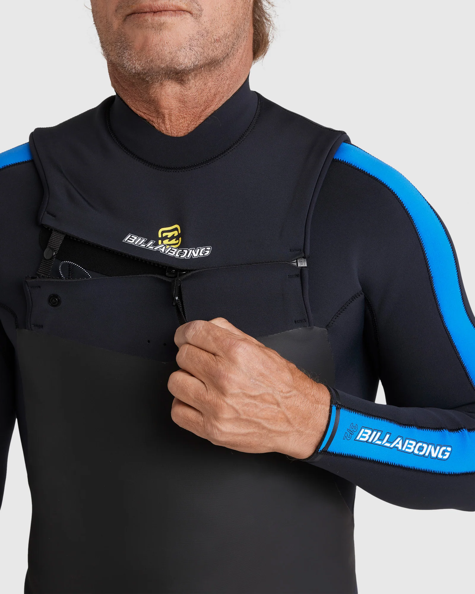 Mens 3/2mm Oscillator Chest Zip Steamer Wetsuit - Image 7