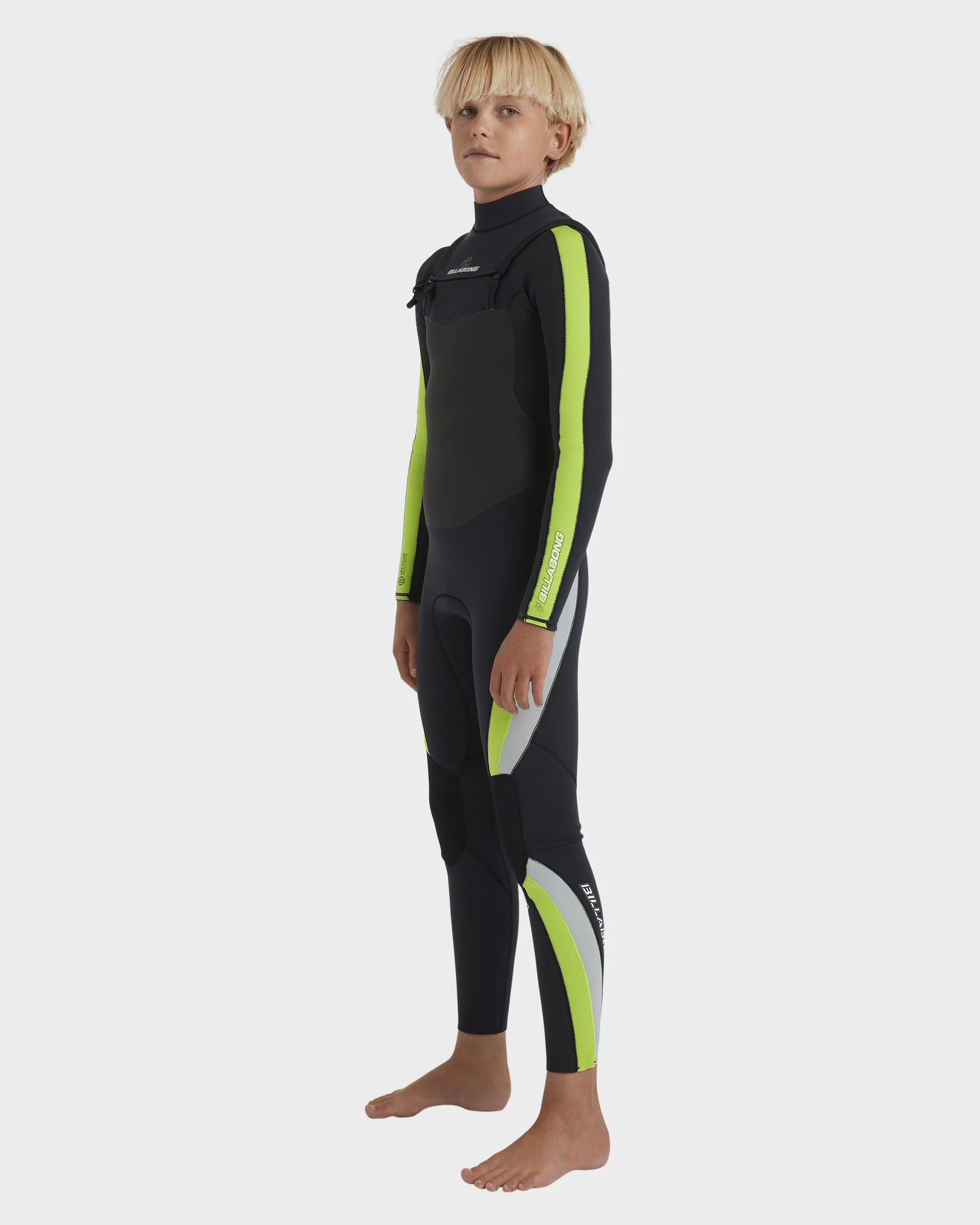 Boys 8-16 3/2mm Oscillator Chest Zip Steamer Wetsuit - Image 10