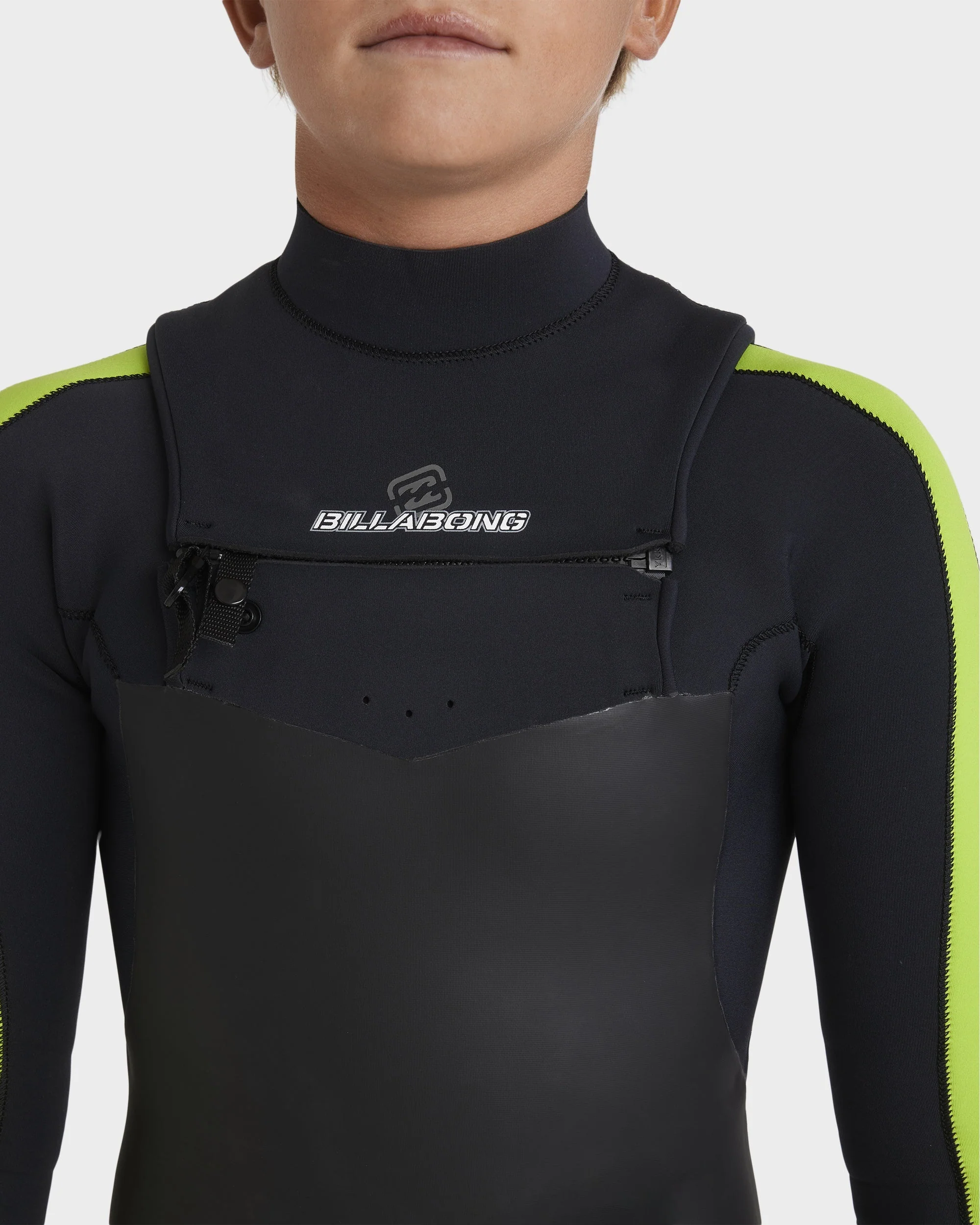 Boys 8-16 3/2mm Oscillator Chest Zip Steamer Wetsuit - Image 7