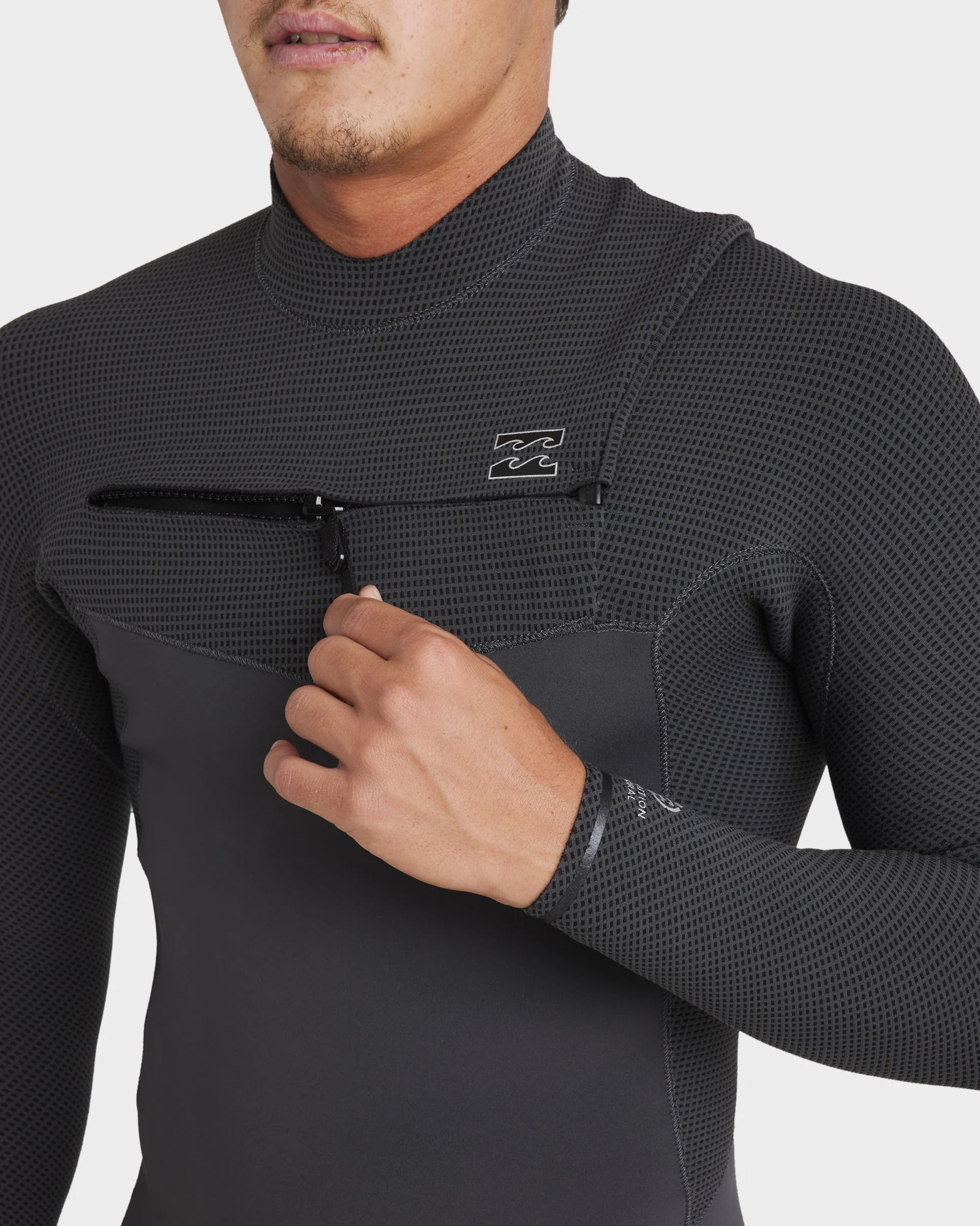 Mens 3/2mm Revolution Natural Chest Zip Steamer Wetsuit - Image 4