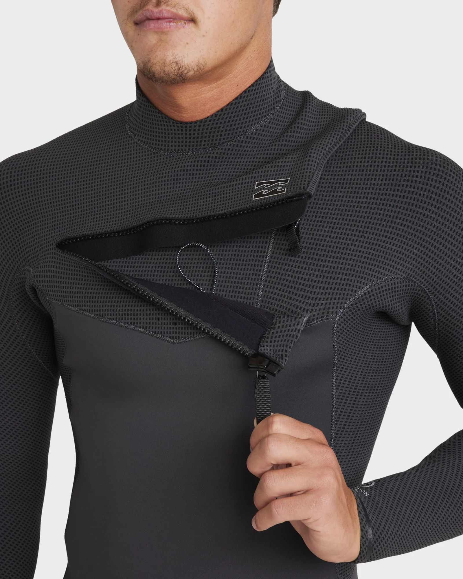 Mens 3/2mm Revolution Natural Chest Zip Steamer Wetsuit - Image 6