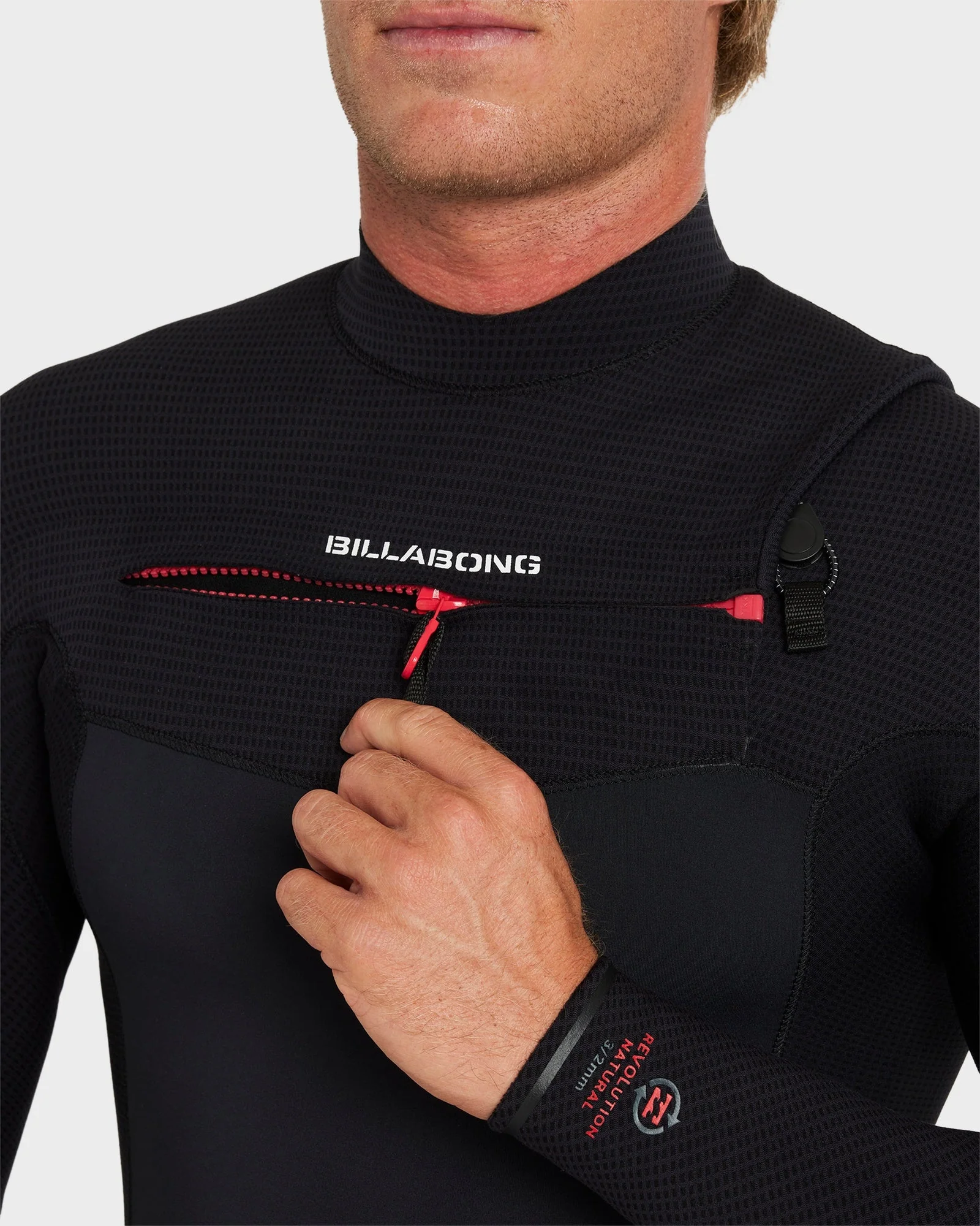 Mens 3/2mm Revolution Natural Chest Zip Steamer Wetsuit - Image 9