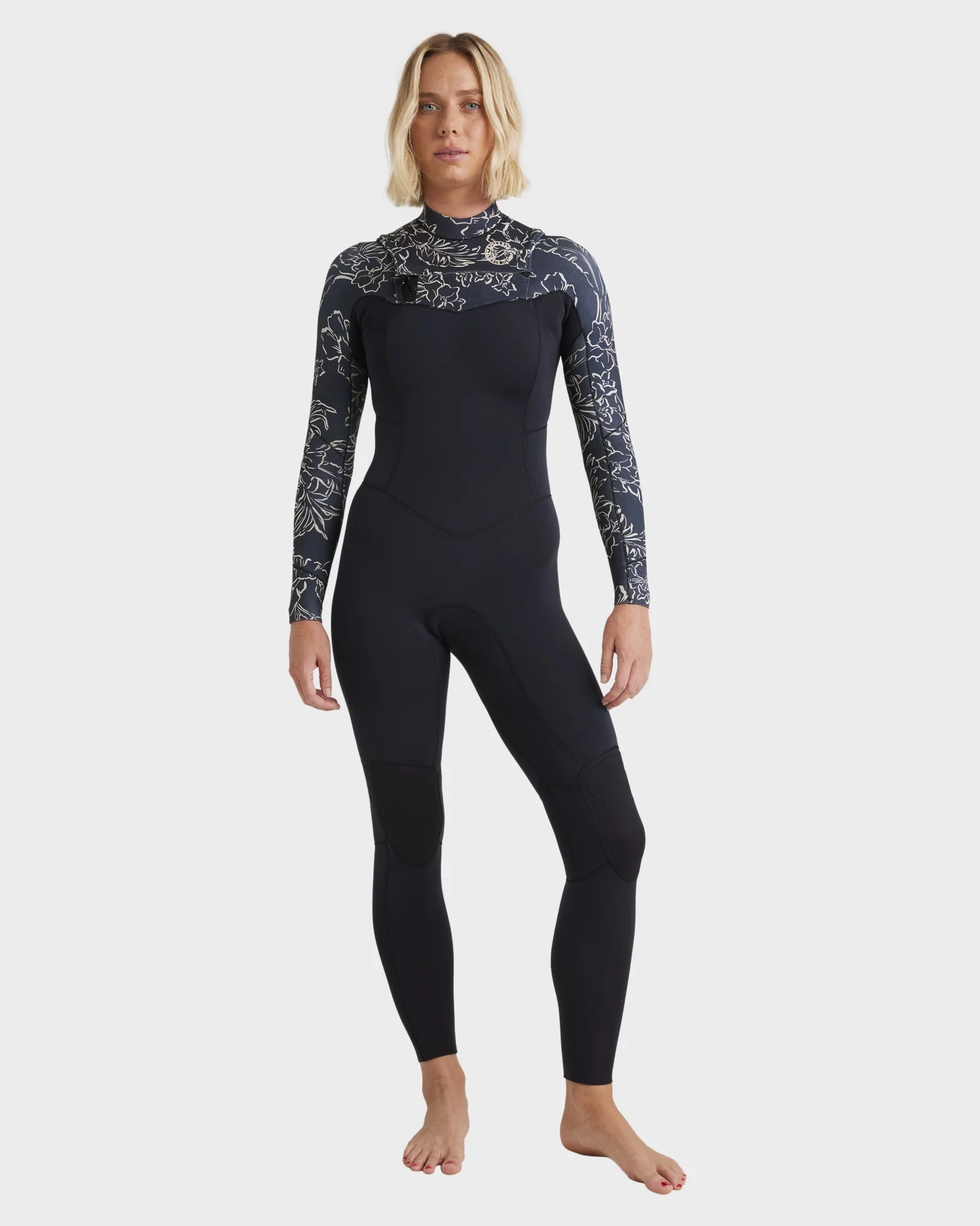 Womens 3/2mm Salty Dayz Natural Chest Zip Steamer Wetsuit - Image 10