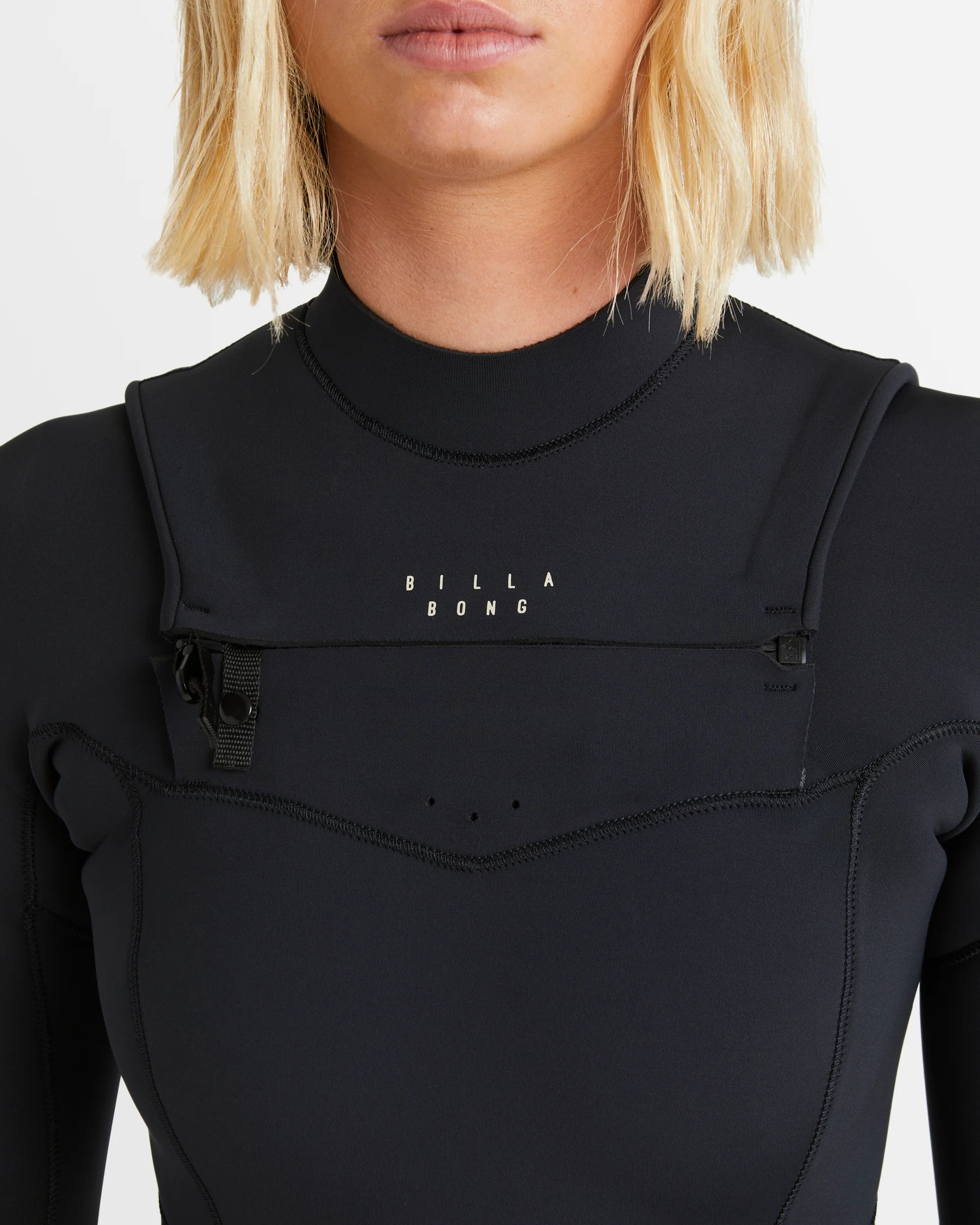 Womens 3/2mm Salty Natural Chest Zip Wetsuit - Image 6