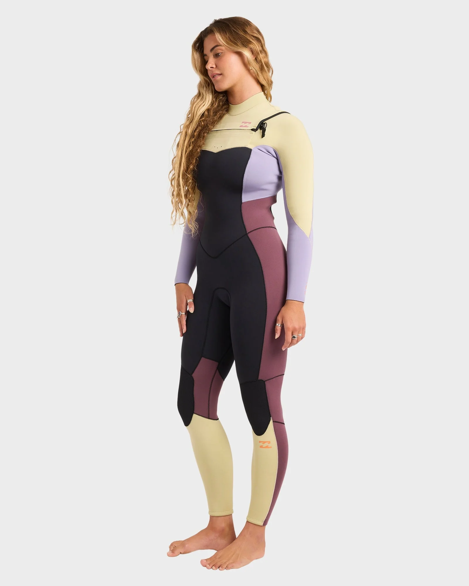 Womens 3/2mm Synergy Natural Chest Zip Steamer Wetsuit - Image 3