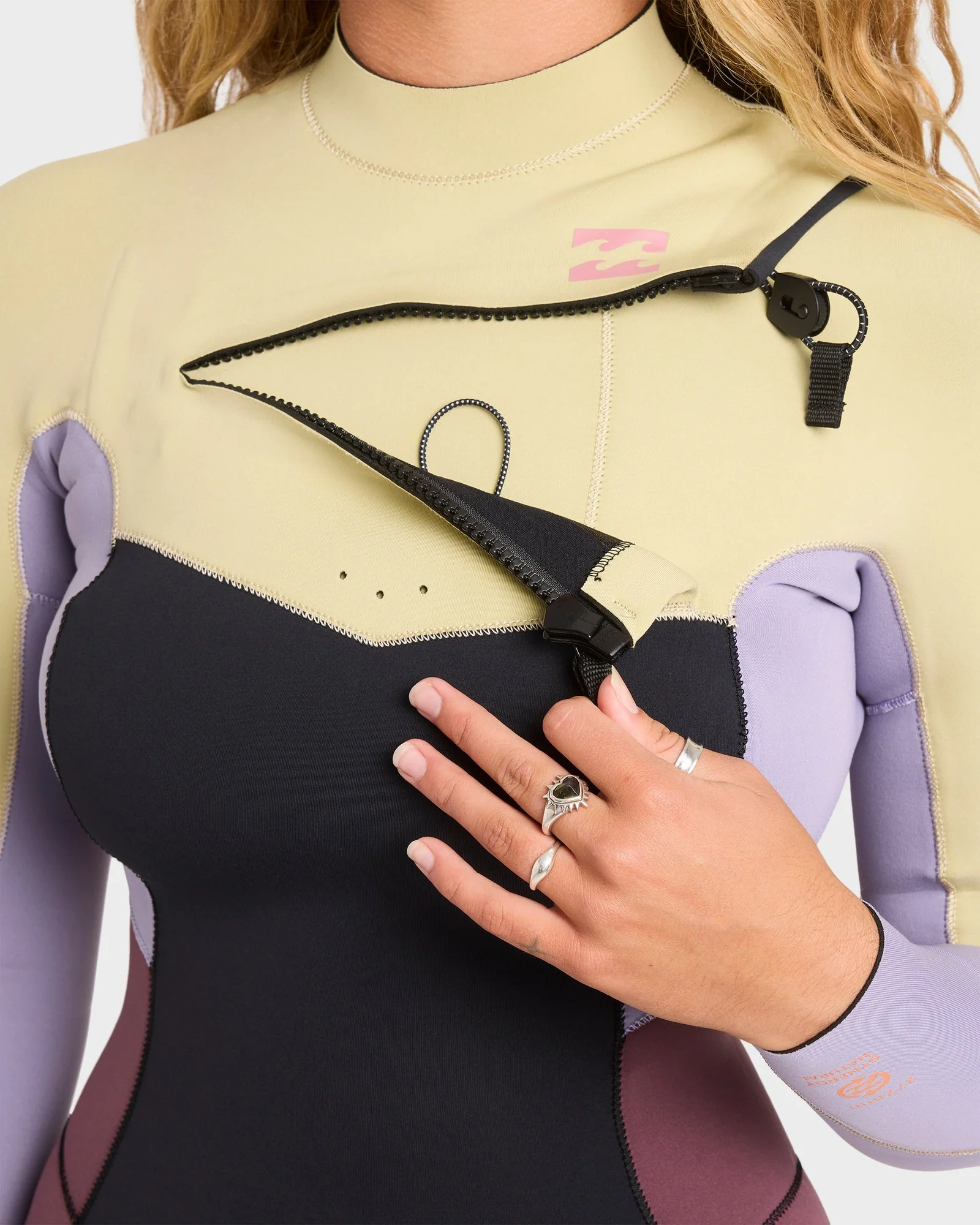Womens 3/2mm Synergy Natural Chest Zip Steamer Wetsuit - Image 4