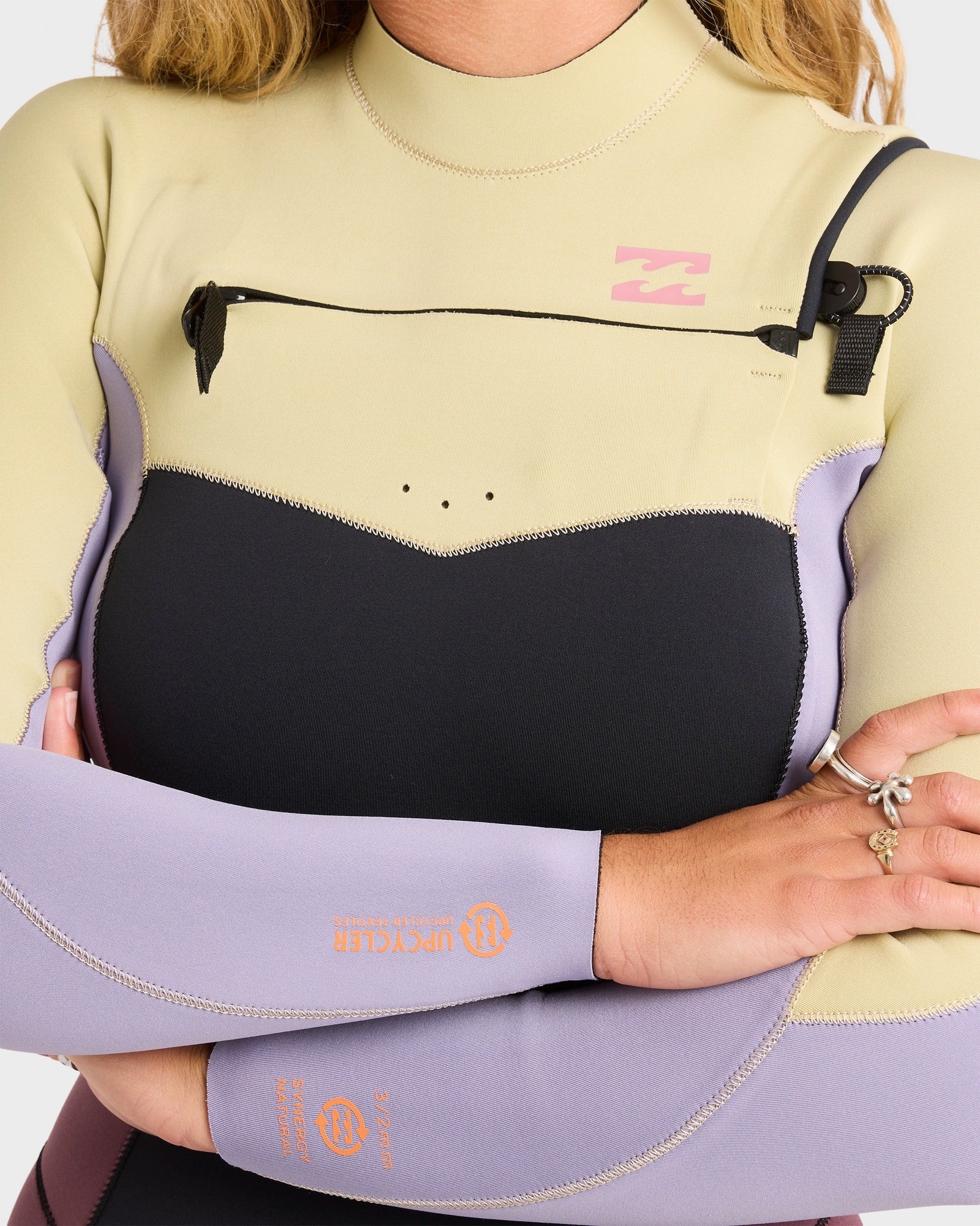 Womens 3/2mm Synergy Natural Chest Zip Steamer Wetsuit - Image 7