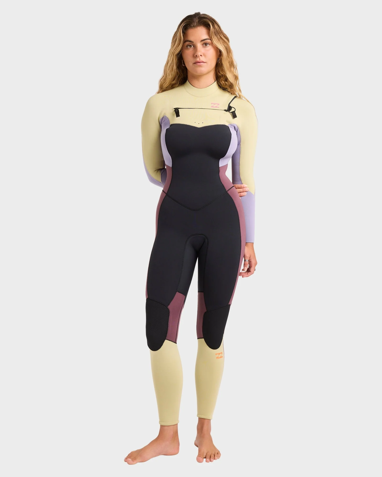 Womens 3/2mm Synergy Natural Chest Zip Steamer Wetsuit - Image 9