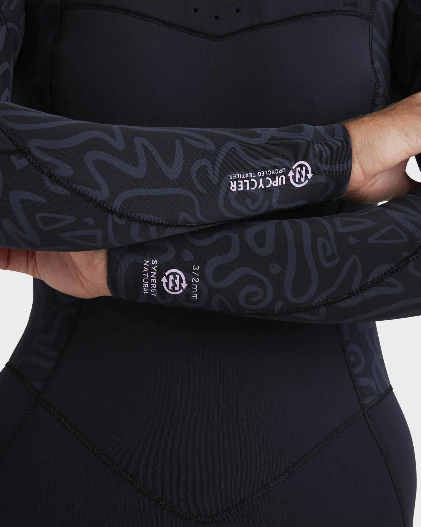 Womens 3/2mm Synergy Natural Chest Zip Steamer Wetsuit - Image 6