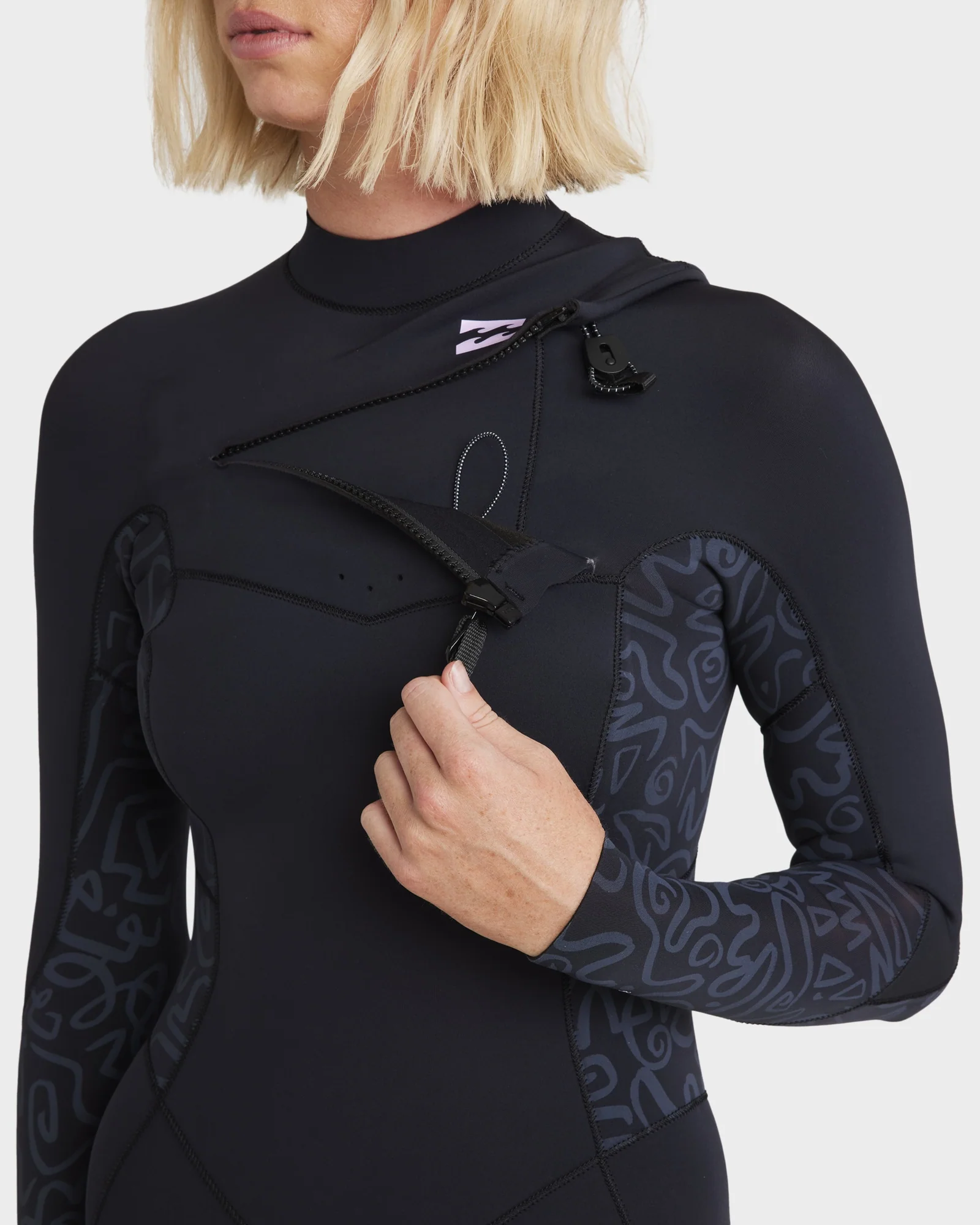Womens 3/2mm Synergy Natural Chest Zip Steamer Wetsuit - Image 8