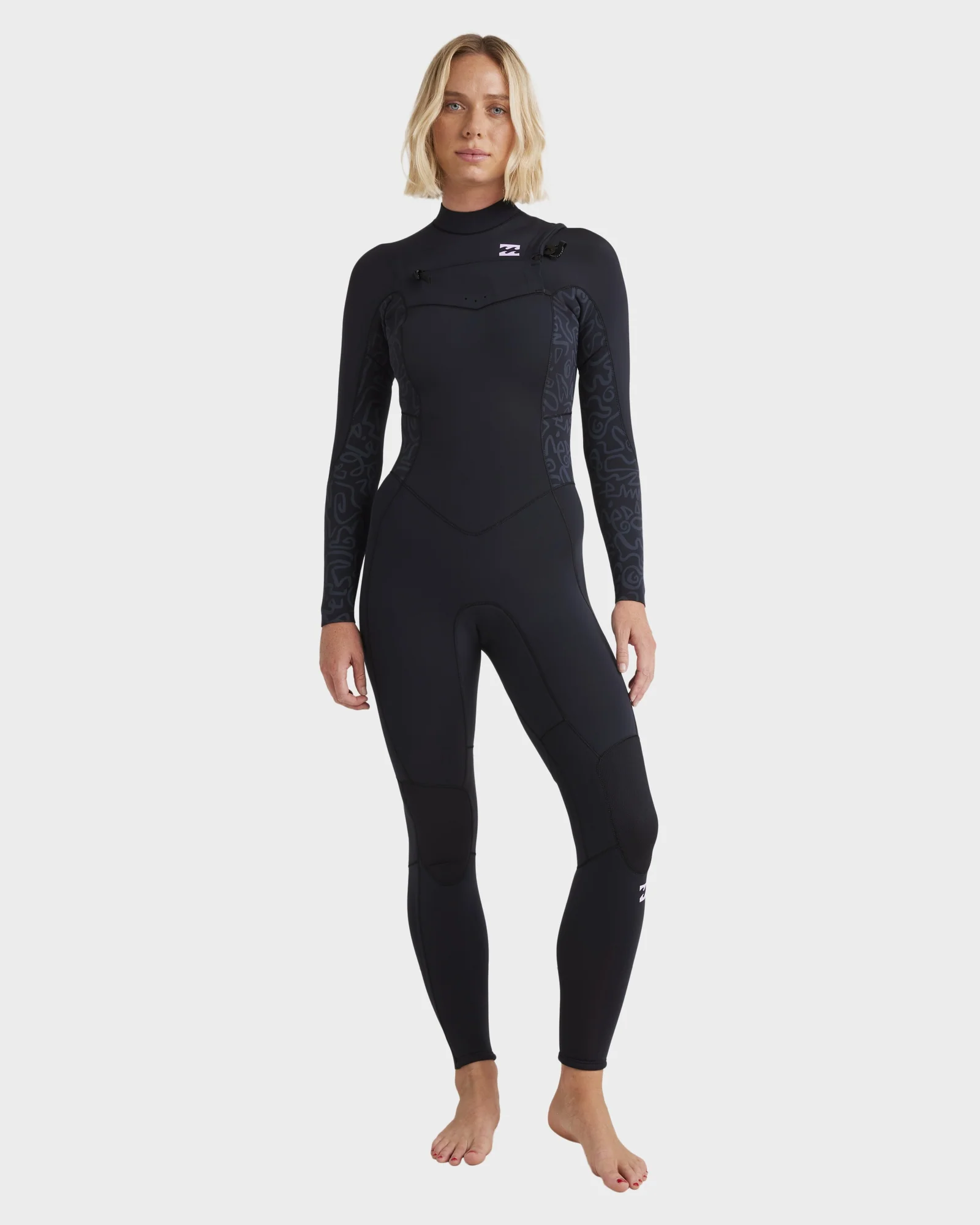 Womens 3/2mm Synergy Natural Chest Zip Steamer Wetsuit - Image 9
