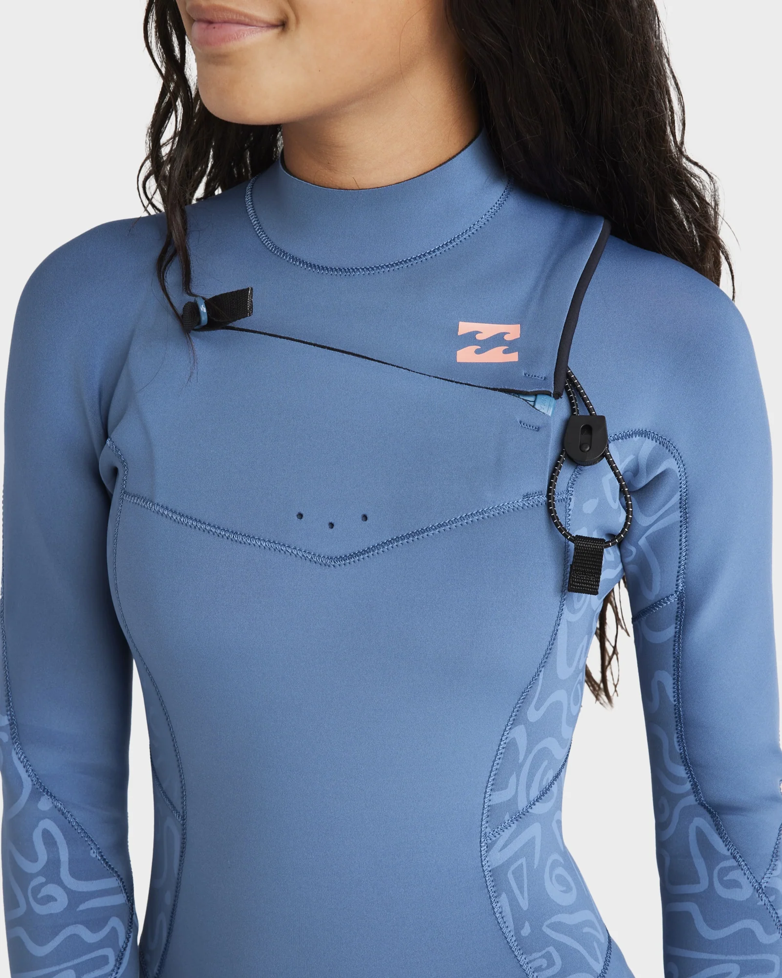 Girls 8-14 3/2mm Synergy Natural Chest Zip Steamer Wetsuit - Image 4