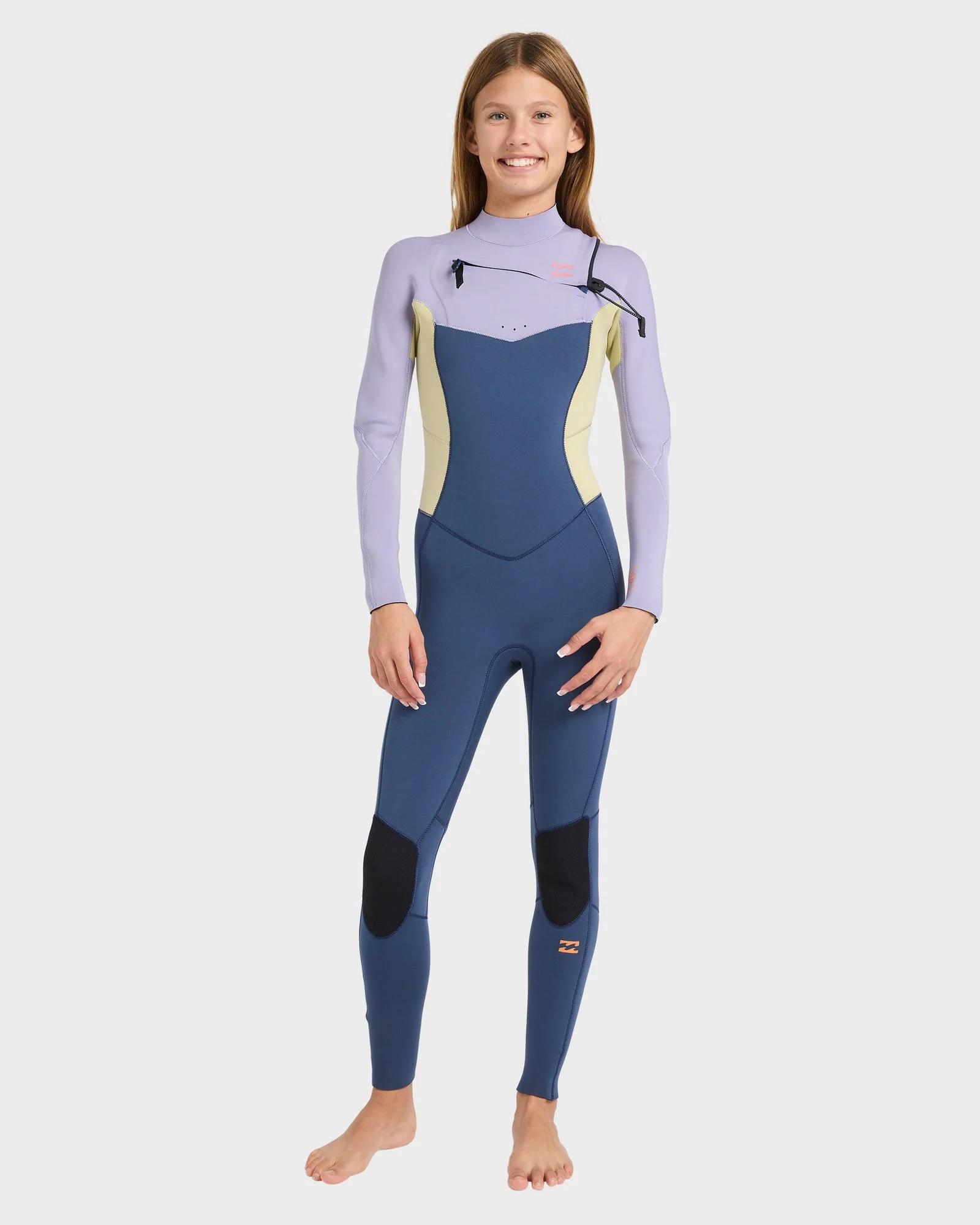 Girls 8-14 3/2mm Synergy Natural Chest Zip GBS Steamer Wetsuit - Image 10