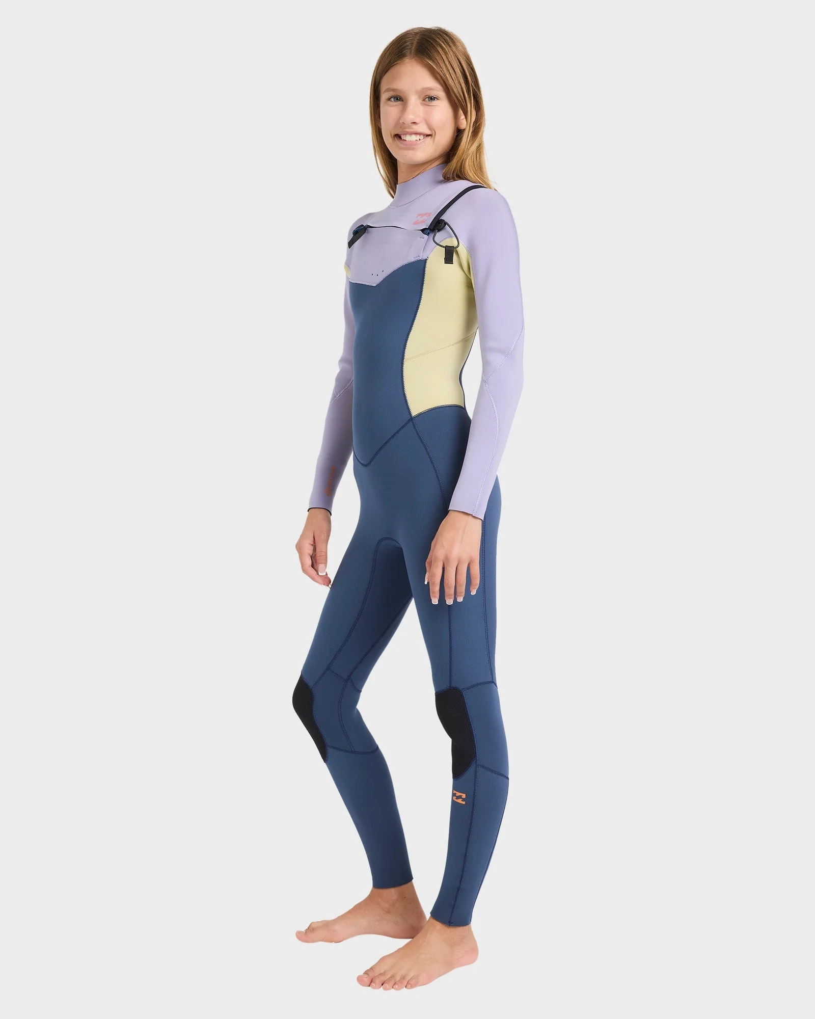 Girls 8-14 3/2mm Synergy Natural Chest Zip GBS Steamer Wetsuit - Image 3