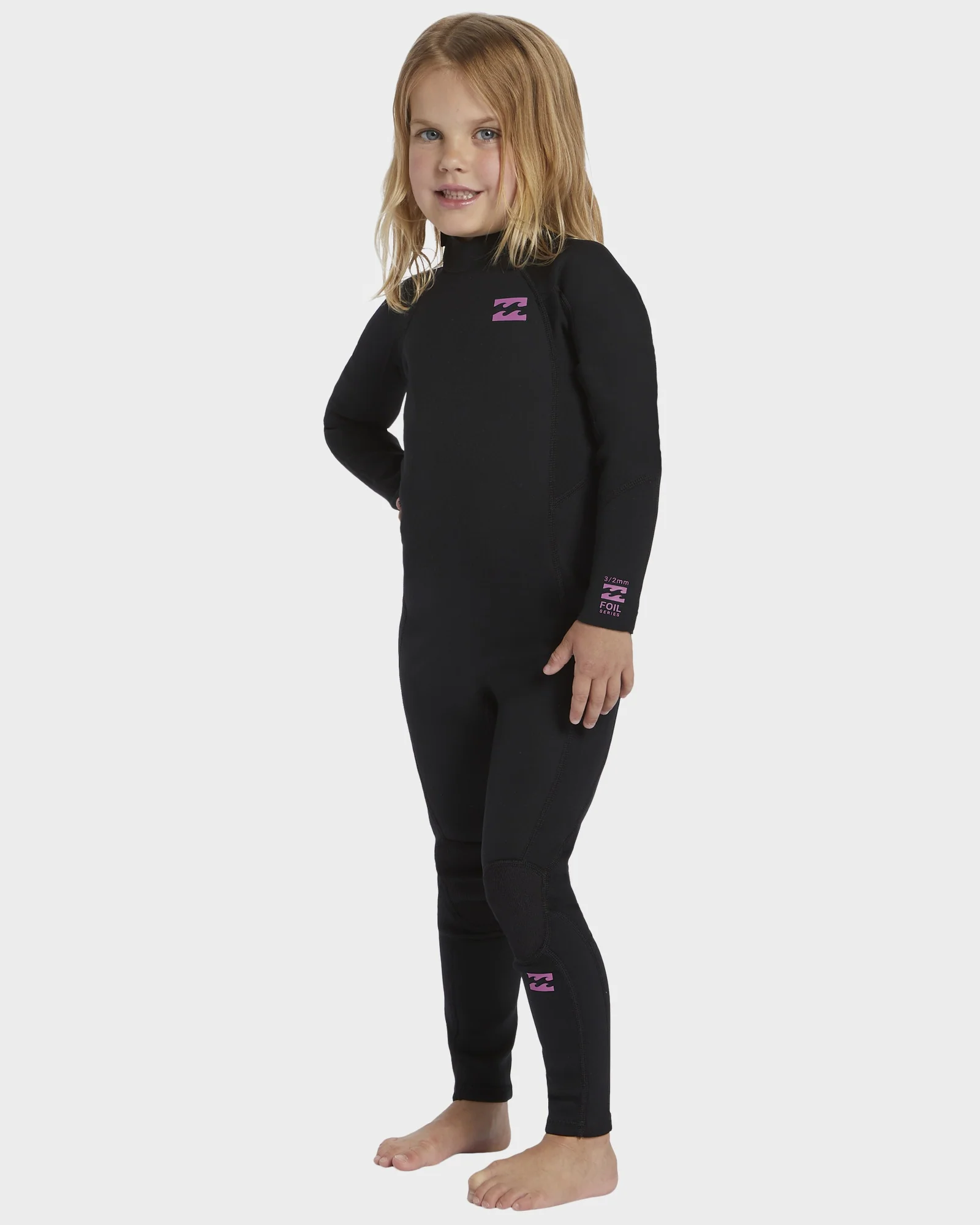 Girls 2-6 3/2mm Foil Back Zip Steamer Wetsuit - Image 2