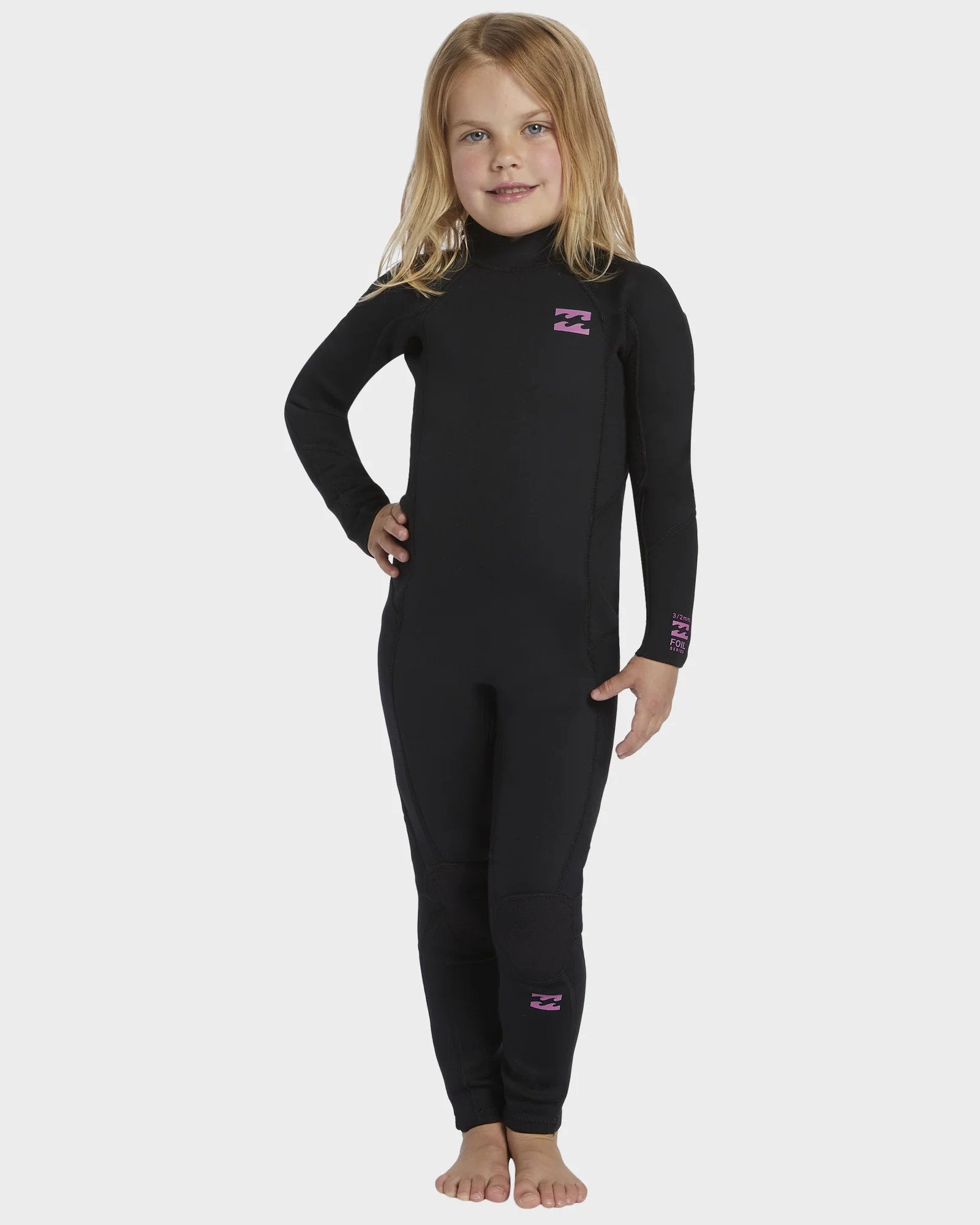 Girls 2-6 3/2mm Foil Back Zip Steamer Wetsuit - Image 8